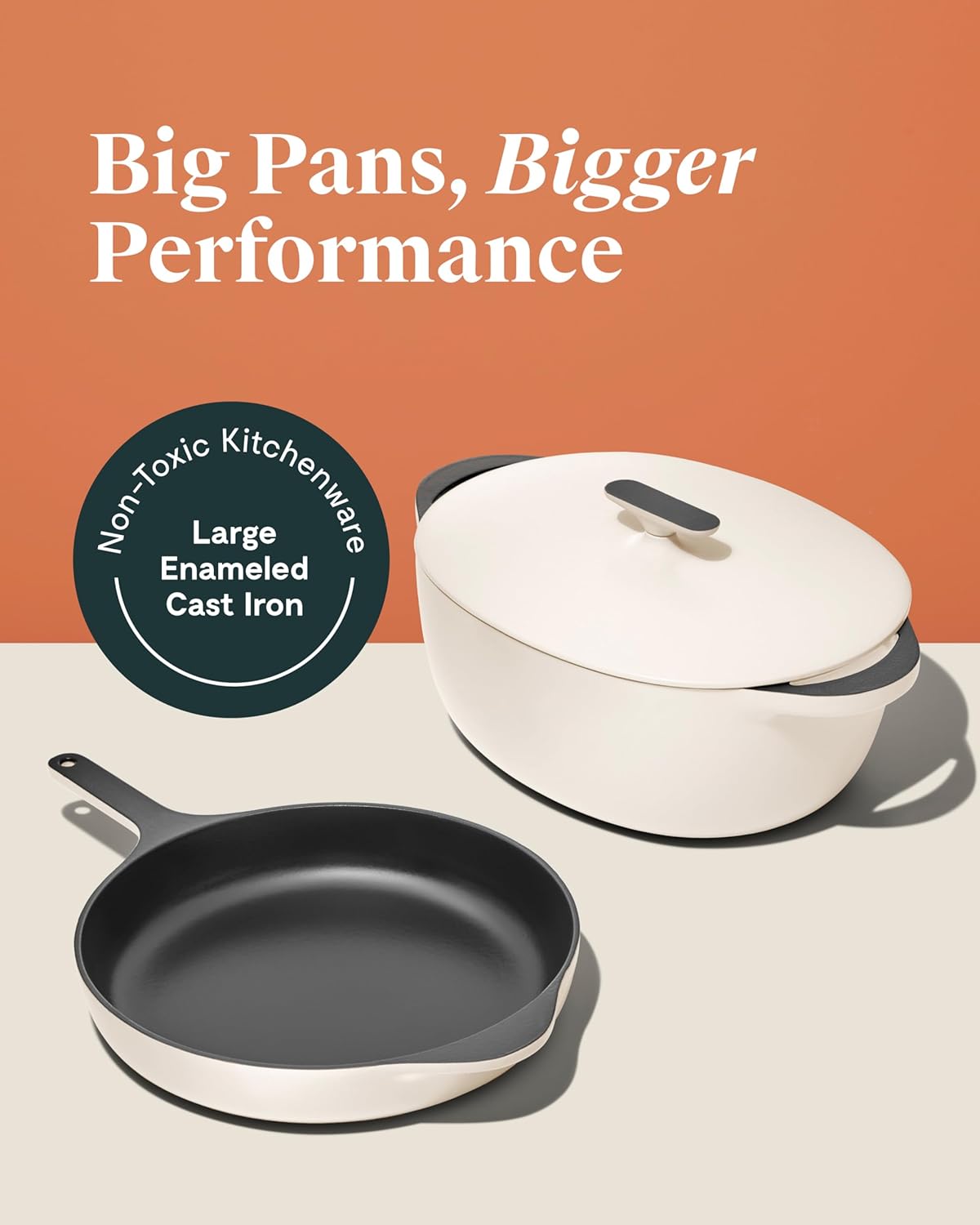 Caraway Cast Iron Skillet - 12” Enameled Cast Iron Pan With 3 Layer Enamel Coating - No Seasoning Required - Compatible With All Stovetops - Free From Forever Chemicals - Charcoal