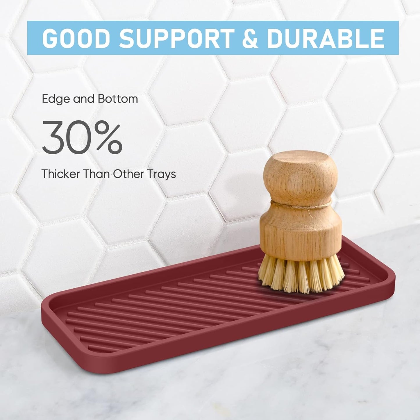 EG-SIPRO Silicone Sponge Holder, Kitchen Sink Organizer Tray, Sponge Caddy for Bathroom Counter, Dish Soap Holder, Scouring Pad