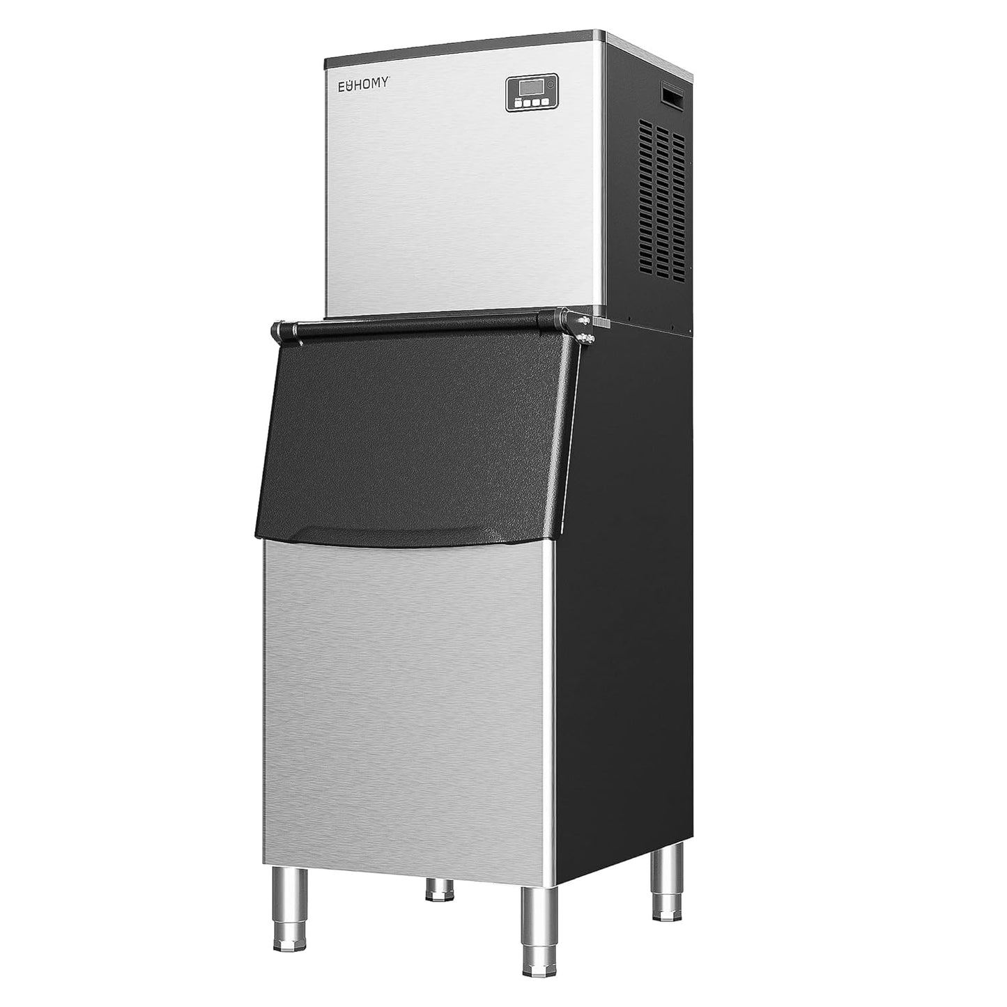 EUHOMY Commercial Ice Maker Machine 500Lbs/24H, SECOP Compressor&ETL Approval, Industrial Ice Machine, 250Lbs Storage, Ice Ready in 8-15 min, Stainless Steel Ice Maker for Bar/Cafe/Restaurant/Business