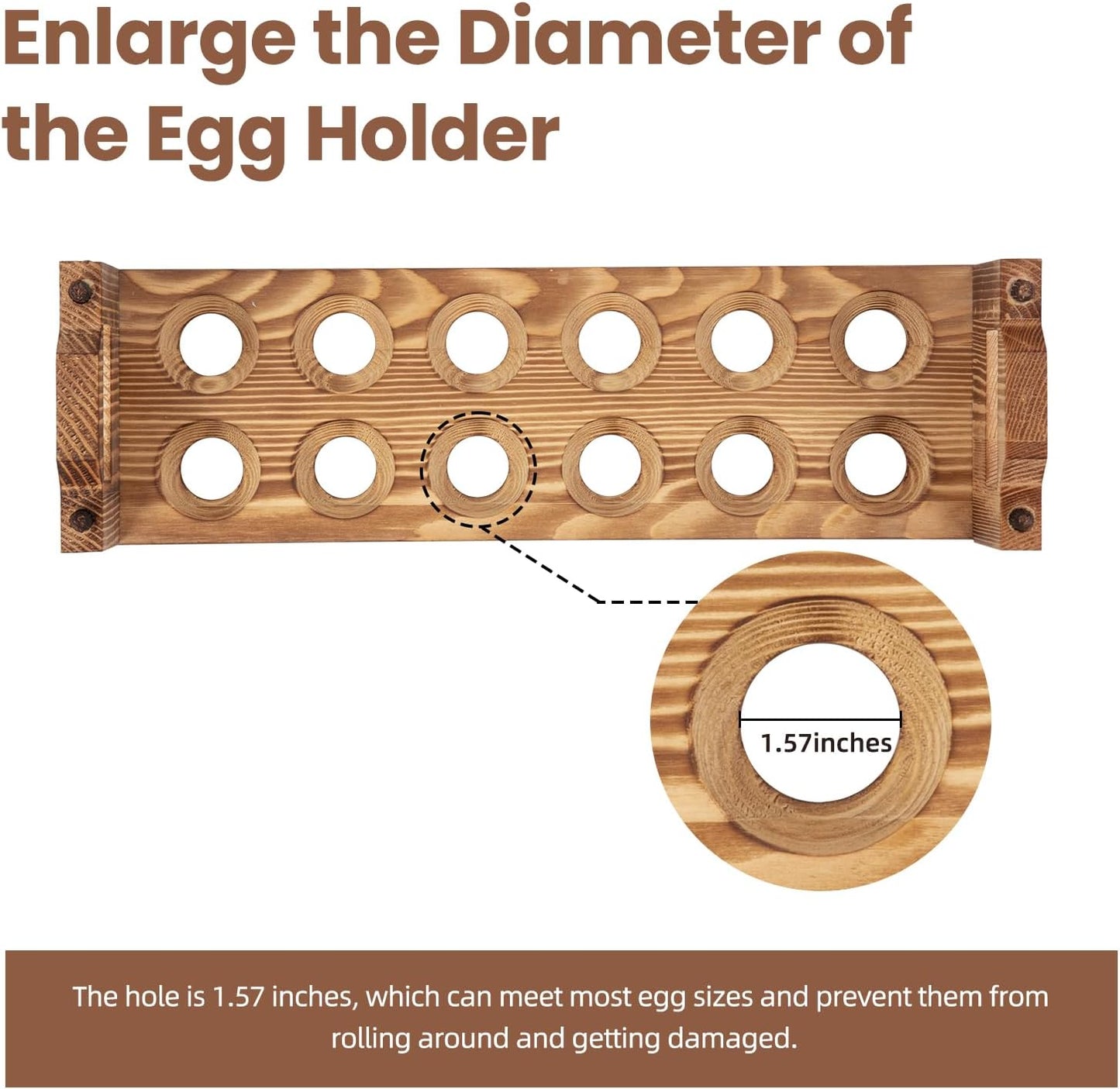 Egg Holder Countertop, 3-tire Solid Wooden Egg Holder, Stackable Egg Storage Basket Holding Up to 36 Fresh Eggs, Chicken, Duck Eggs - Unfinished