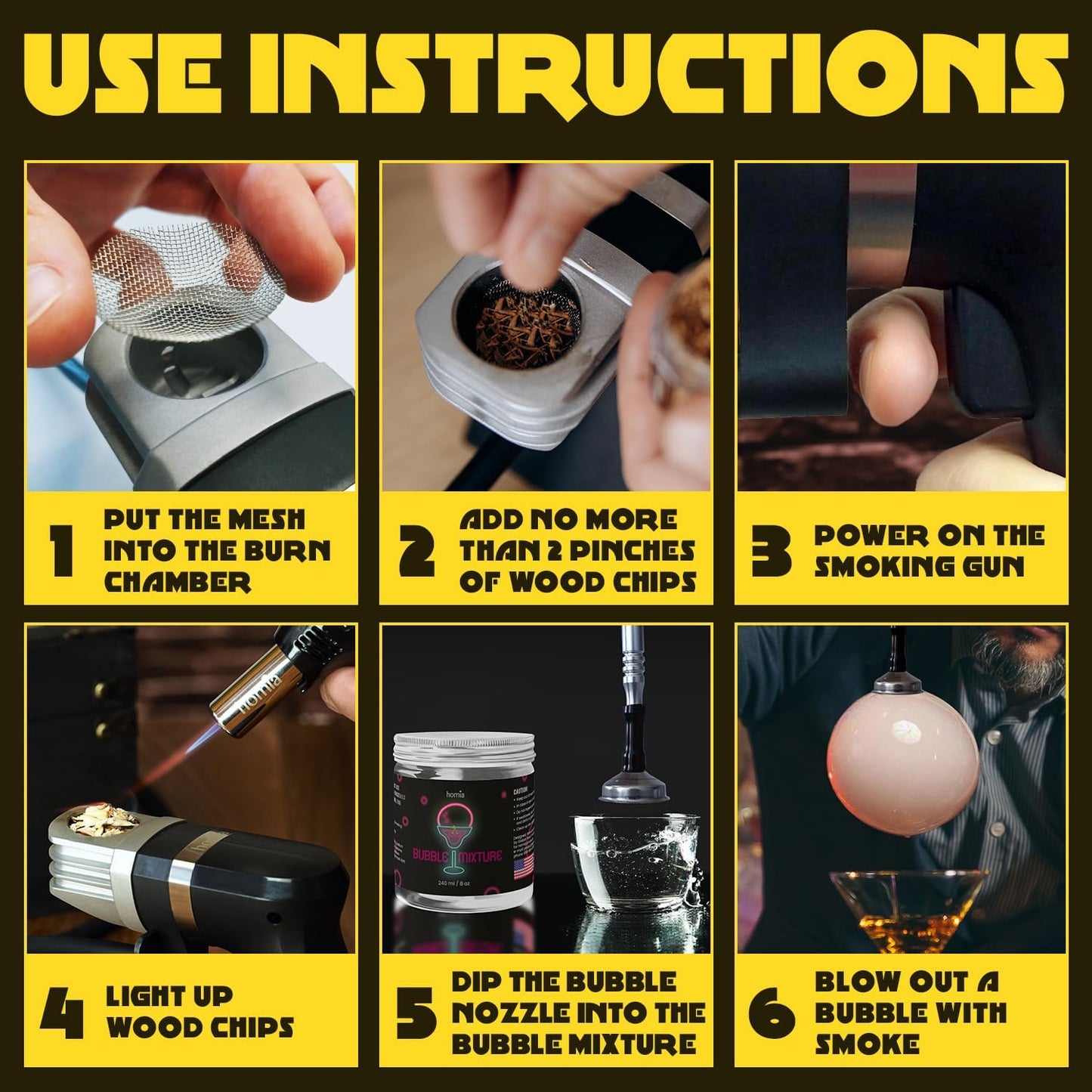 Cocktail Smoker Bubble Mixture for Smoke Infuser - 8oz, Smoker Machine and Wood Smoke Infuser Accessory - Cold Smoke for Drinks - made in USA