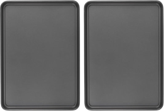 GoodCook Everday Nonstick Carbon Steel 15” x 21” Baking Sheet Set, 2 Pack – Extra-Large Carbon Steel Cooking Pans, Bakeware Set, Cookie Sheets for Baking, Oven Pan Set