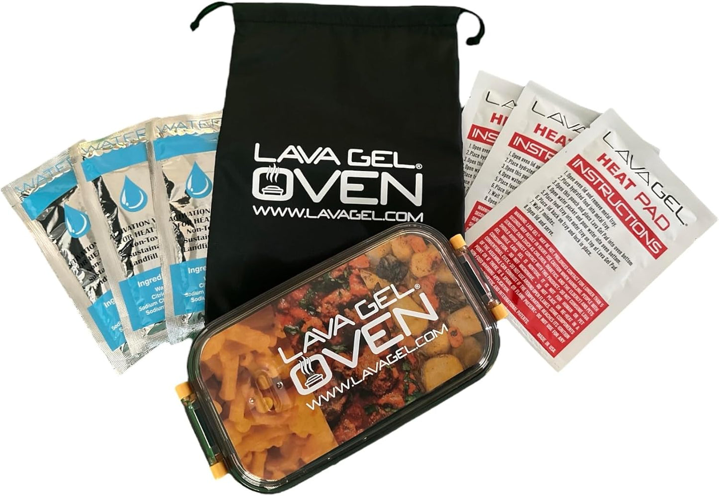 Flameless Portable Oven Kit – No-Fire Food Warmer for Camping, Hiking, Survival & Emergency | Includes 3 Single-Use Heat Pads + Drawstring Travel Bag