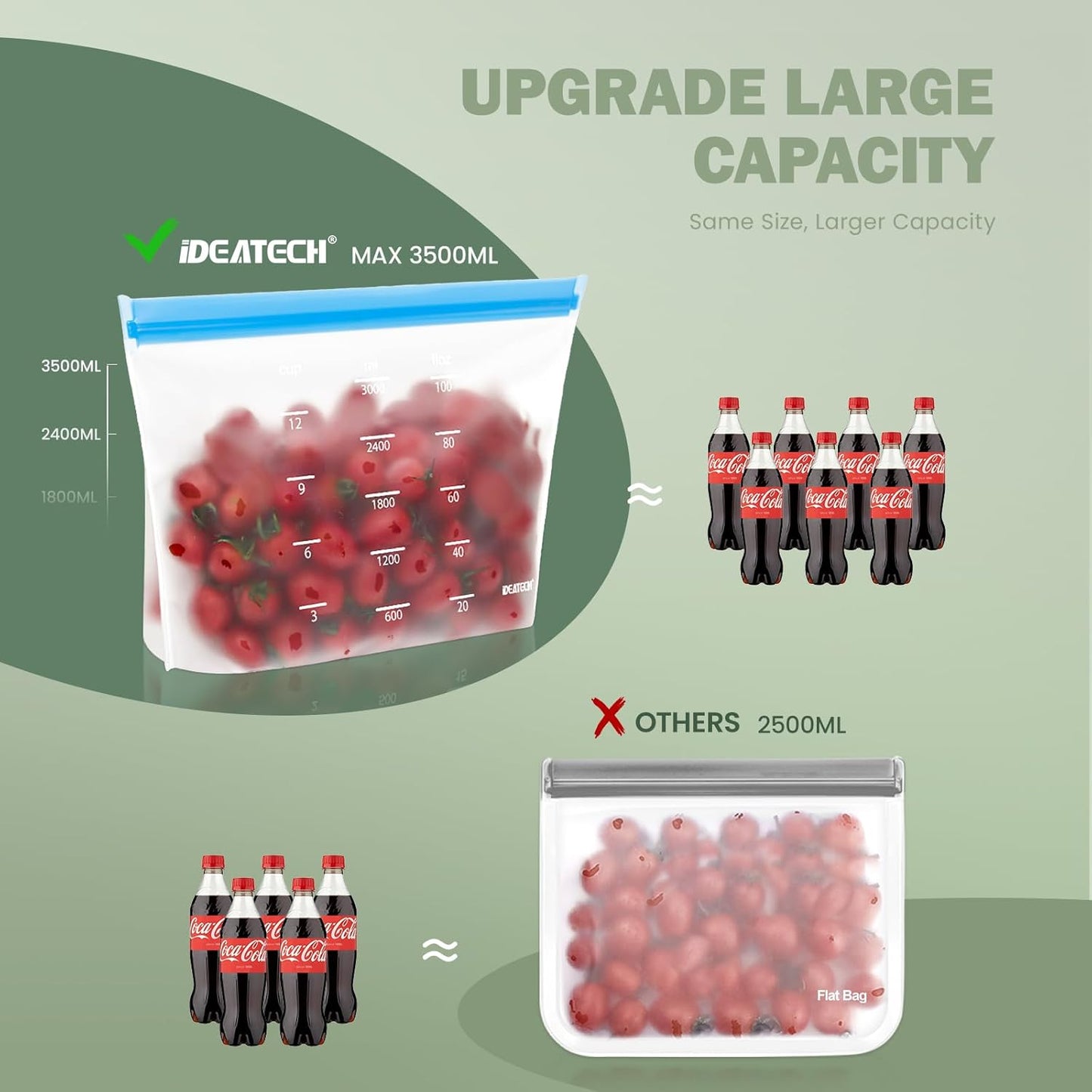 Dishwasher Safe Reusable Storage Bags Stand Up - BPA Free Reusable Sandwich Bags - Leakproof Gallon Freezer Bags, Silicone Food Storage Bag - Multicolor 8 Gallon + 8 Sandwich + 8 Snack Bags