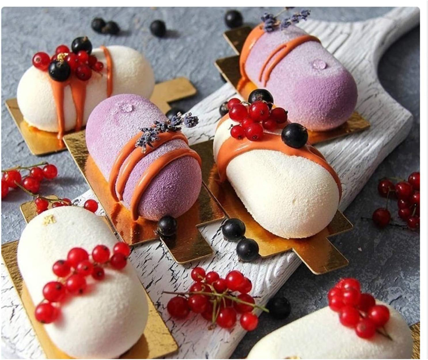 OCPO KITCHEN Pillow Silicone Mold for Baking Mousse Cake, 3D Silicone Baking Molds for Baking Cakes French Dessert Pastry Chocolate Cake Decoration Mold, 3D Pillow Shape (8-Cavity)