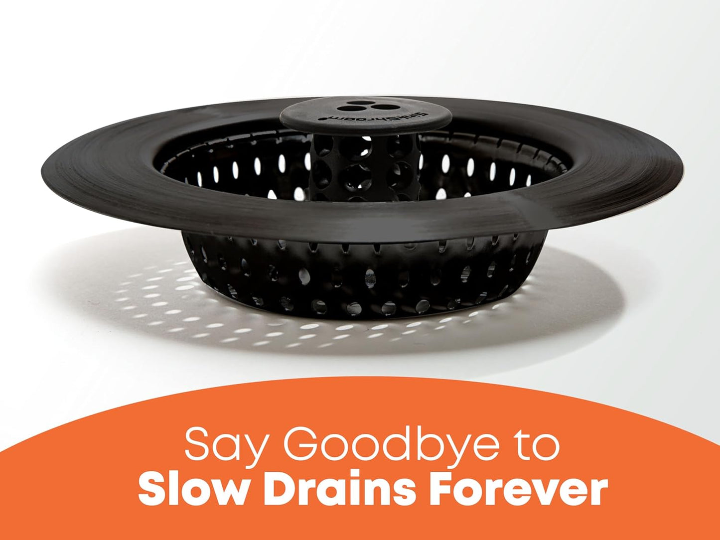 Kitchen SinkShroom Clog-Free Kitchen Sink Drain Strainer with Stopper - Sink Protector for Kitchen Sink, Stainless Steel, Matte Black