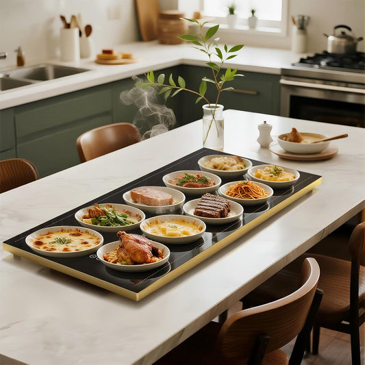 Electric Warming Tray for Buffet, Heats to 100°C in 8s, 11 Temp Settings 40–140°C, Touch Control, 24H Timer, Thermostat and Full Surface Heating, Food Warmer for Parties & Home (Extra Long 32"x18")