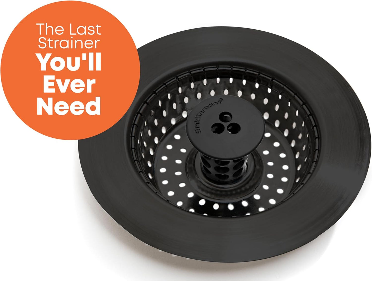 Kitchen SinkShroom Clog-Free Kitchen Sink Drain Strainer with Stopper - Sink Protector for Kitchen Sink, Stainless Steel, Matte Black