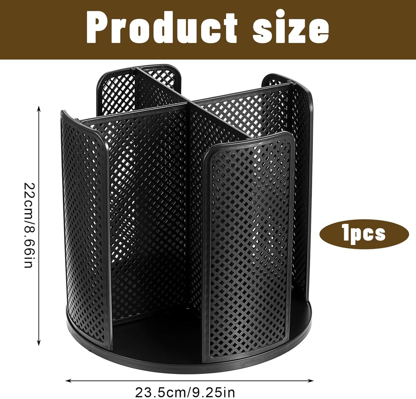 1 Pcs Rotating Paper Cup Dispenser, Cup Holder with 4 Compartments, Disposable Coffee Cup Dispenser Removable, Plastic Cup Storage & Lid Holder for Countertops, Kitchen, Coffee Stations (Black)