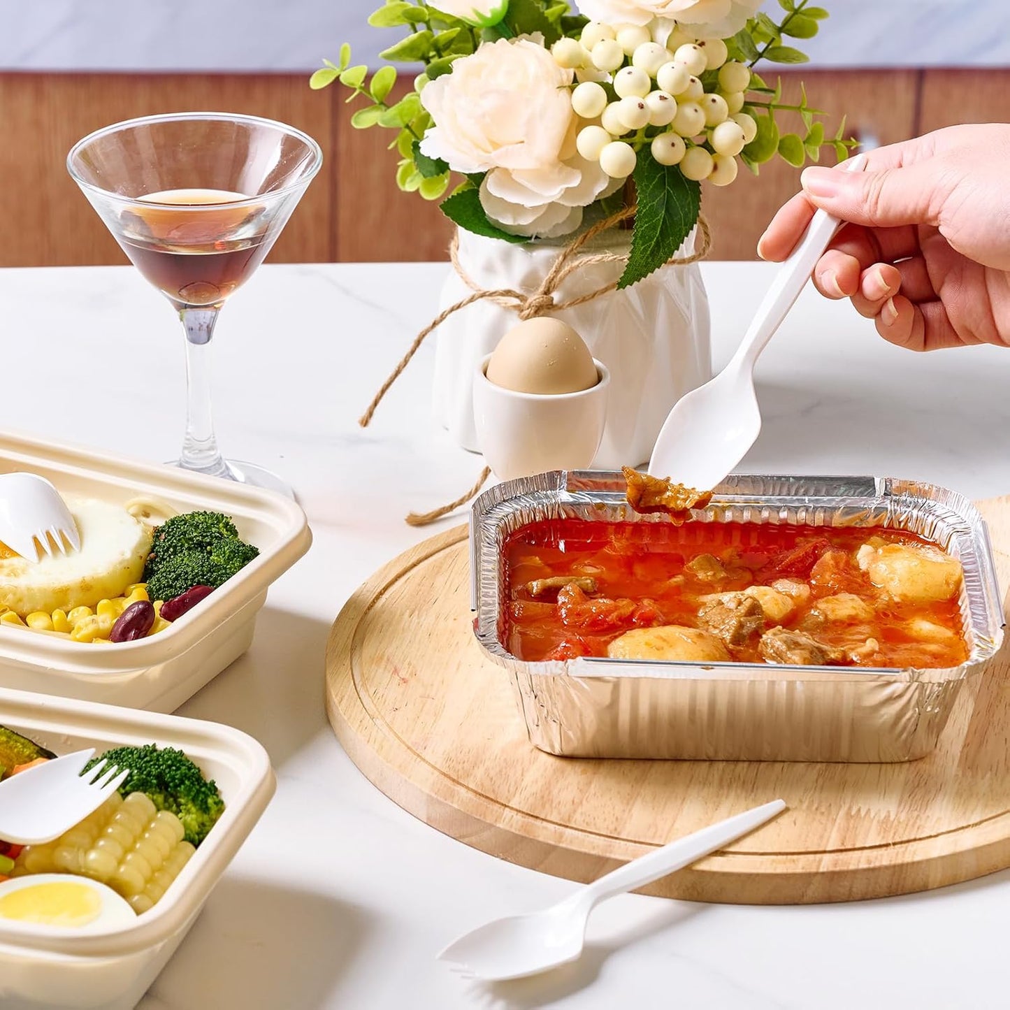 FOCUSLINE 1000 Count White Plastic Sporks, Disposable Sporks Bulk, Heat Resistant Disposable for Take out Restaurants, Family Gatherings, Outdoor Activities