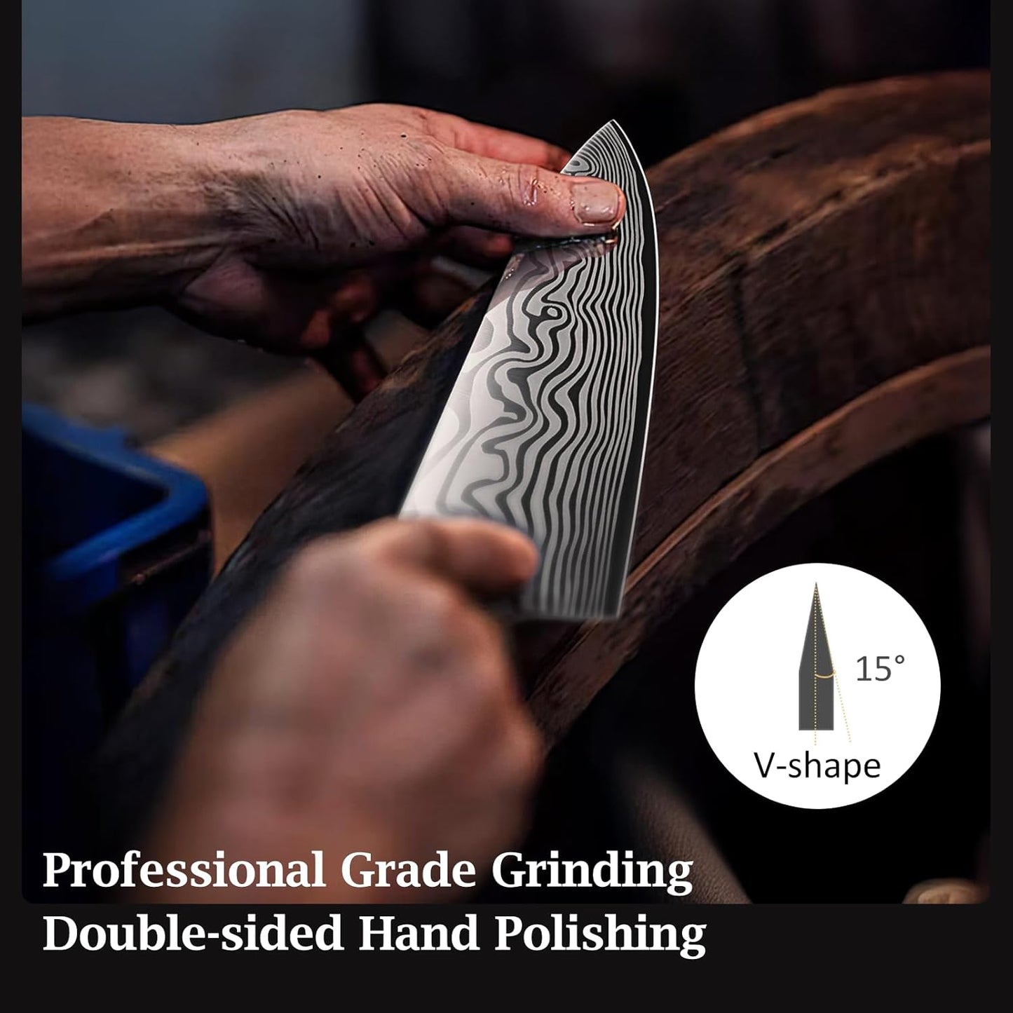 HOSHANHO 3 Pieces Knife Set, Professional High Carbon Powder Steel Kitchen Knife Set, Ultra Sharp Knives Set for Kitchen with Elegant Gift Box