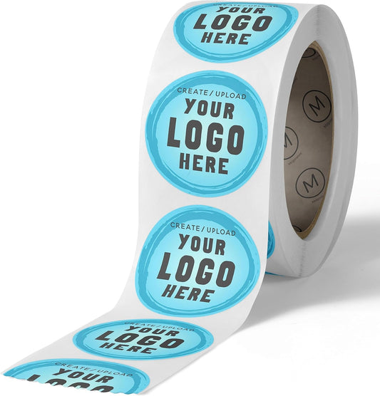 Custom Stickers Label Rolls, Build Your Own Stickers/Labels Any Design Premium Gloss BOPP Custom Sticker, Personalized Stickers for Business Logo, Custom Printed Sticker Labels 50+