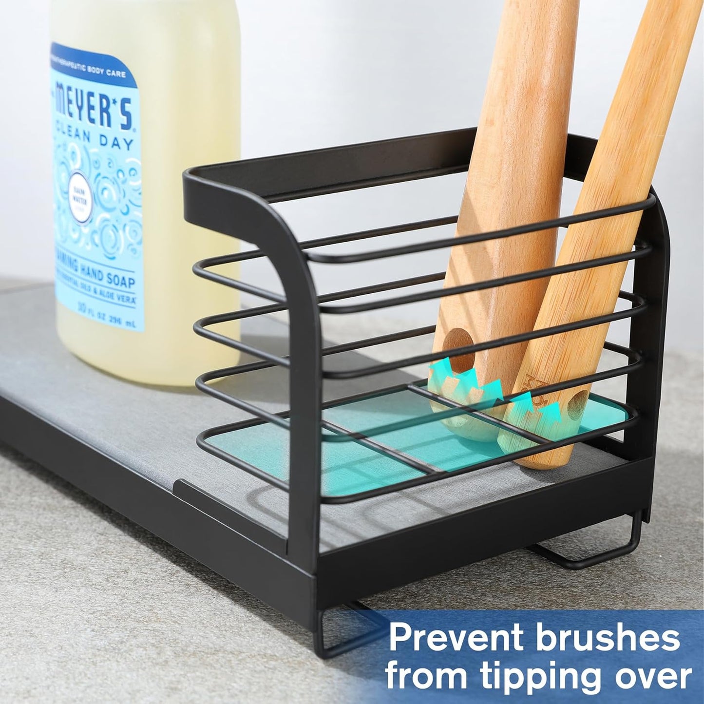 Wipe-Free Sink Organizer with Drying Stone, Instant Dry Sink Caddy Organizers, Kitchen Sponge Soap Holder Dispenser, Countertop Fast Drying Counter Tray Rack