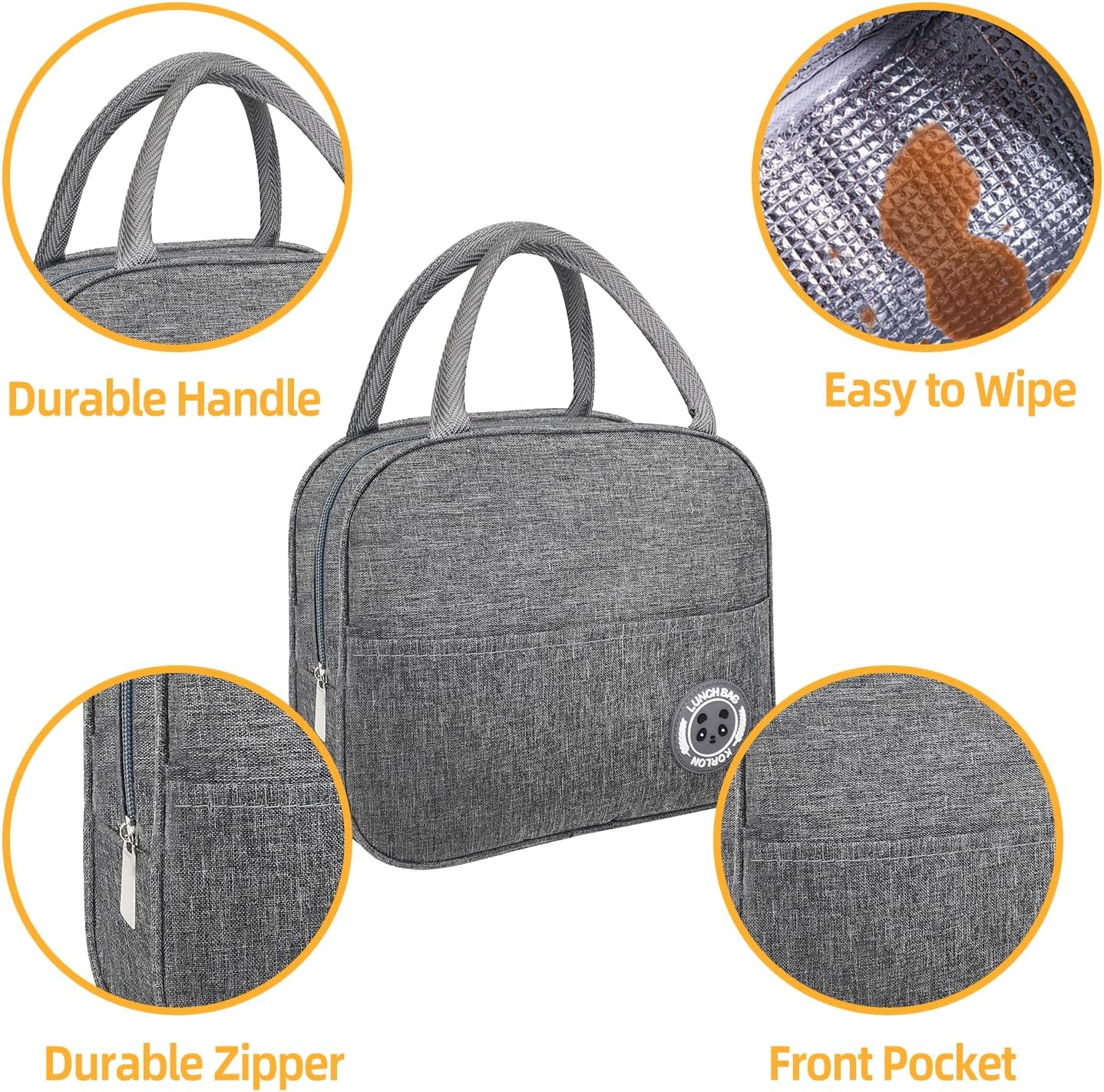 Bento Box with Lunch Bag Microwavable All-in-One Meal Prep Compartment Lunch Containers with Utensils Leak Resistant Lunch Box with Sauce Container 60oz White