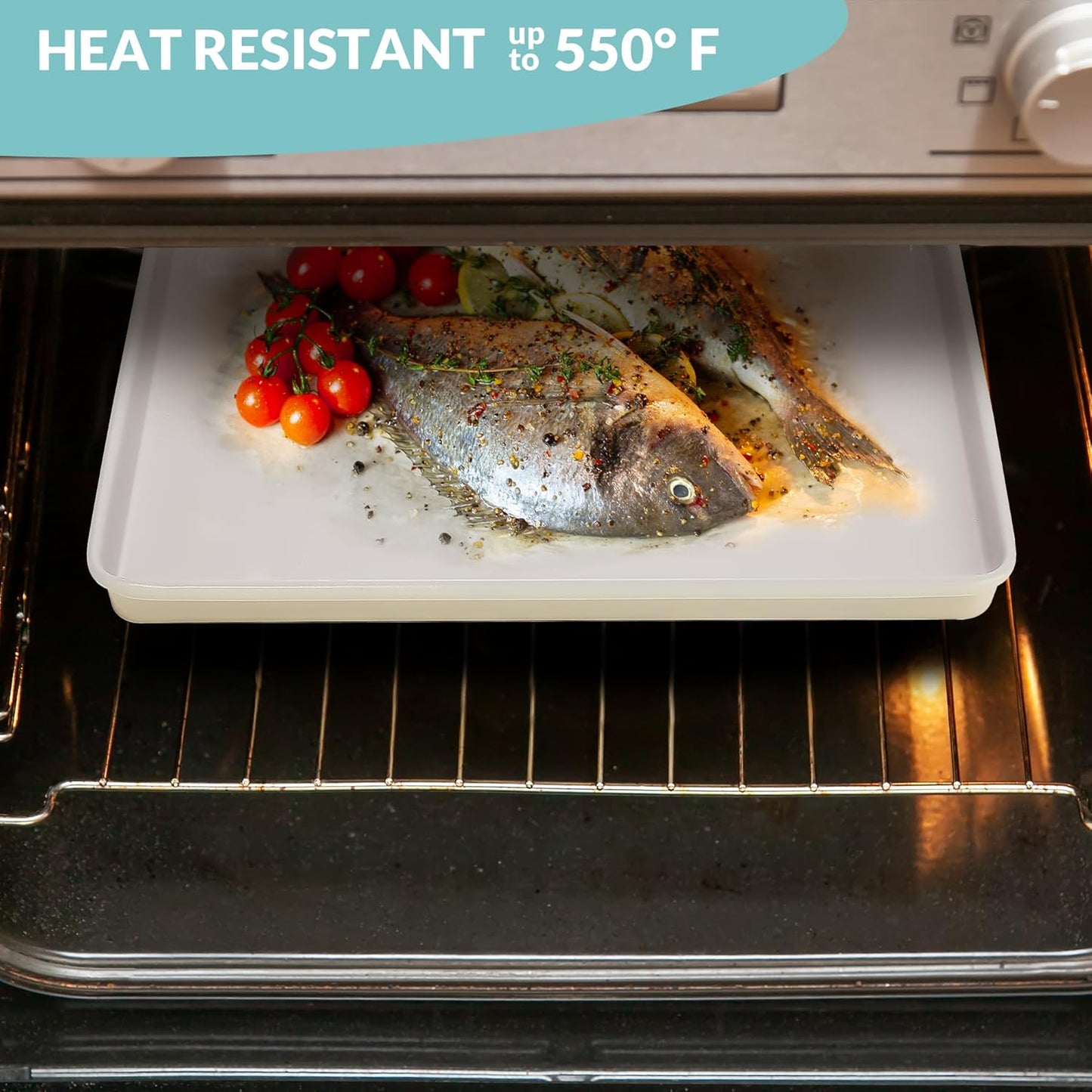 Boxiki Kitchen Nonstick Ceramic Baking Sheet/Cookie Sheet - Set of 2, Durable and Easy to Clean Baking Pans for Kitchen - Dishwasher and Freezer Safe, PFAS-Free (Half Sheet Pan)