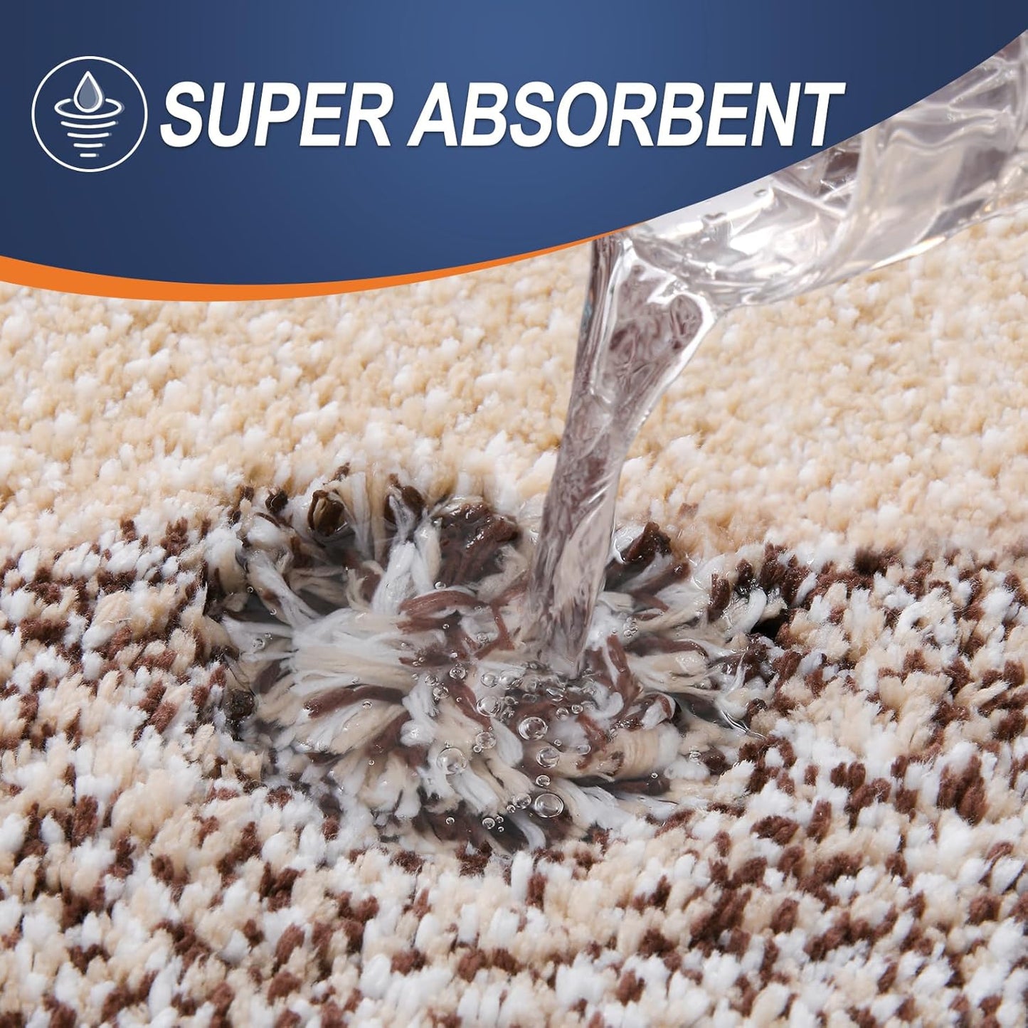 OLANLY Luxury Toilet Rugs U-Shaped 24x20, Extra Soft and Absorbent Microfiber Bathroom Rugs, Non-Slip Plush Shaggy Bath Mat, Machine Wash Dry, Contour Bathroom Mats for Toilet Base, Brown