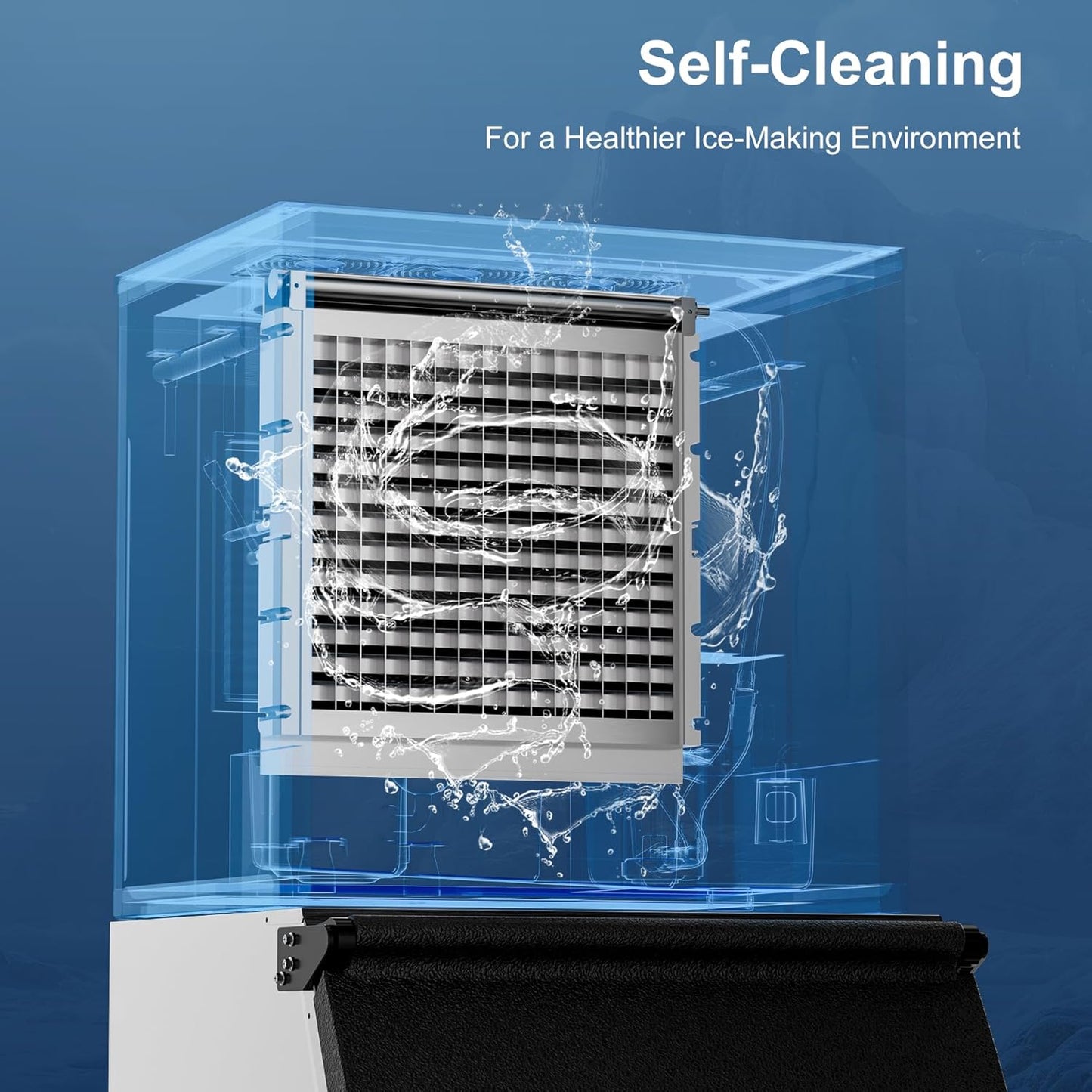 COTLIN 22" Commercial Ice Maker Machine 550LBS/24H with 350LBS Storage Bin, SECOP Compressor, 195 Ice/5–15 Min, Large Nugget Industrial Ice Maker with Water Filter, Self-Cleaning/Timing for Business