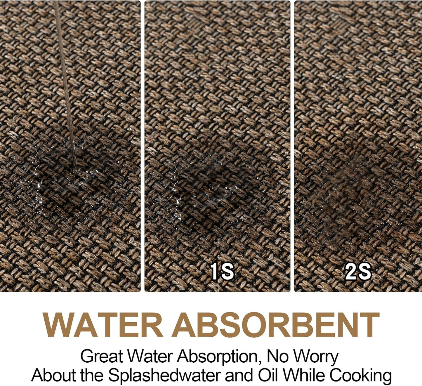 Kitchen Mat 1 PCS, Cushioned Non Slip Rugs for Kitchen Floor, Absorbent Runner Comfort Standing Mats Washable for Kitchen, Office, Home (Brown, 17.3"x79")