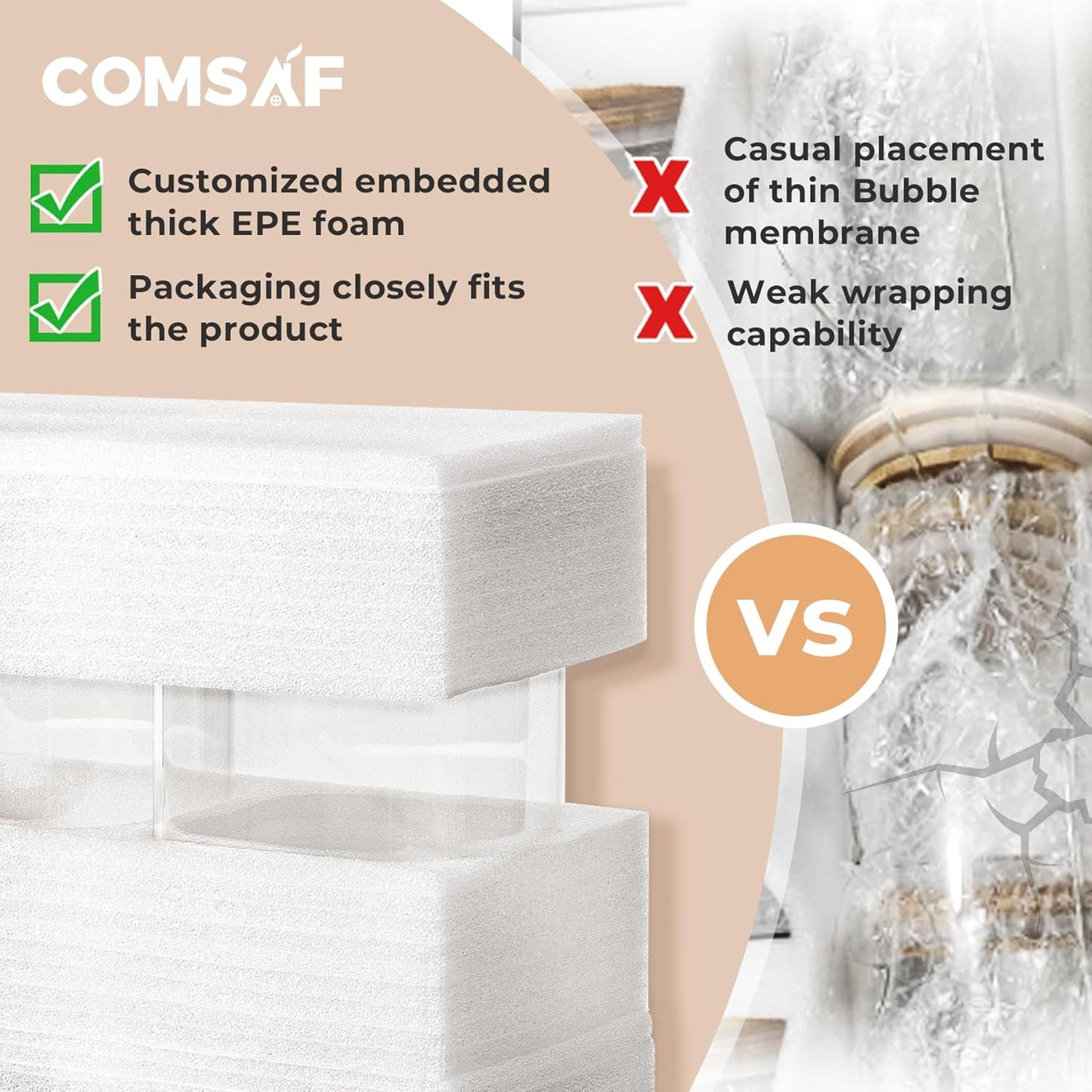 ComSaf Glass Food Storage Containers, 100 oz/44 oz Glass Flour and Sugar Containers with Airtight Lids, 7.1'' Wide Mouth Large Glass Jars with Bamboo Lid for Rice, Pasta, Oats, Grains, Cookie, Candy