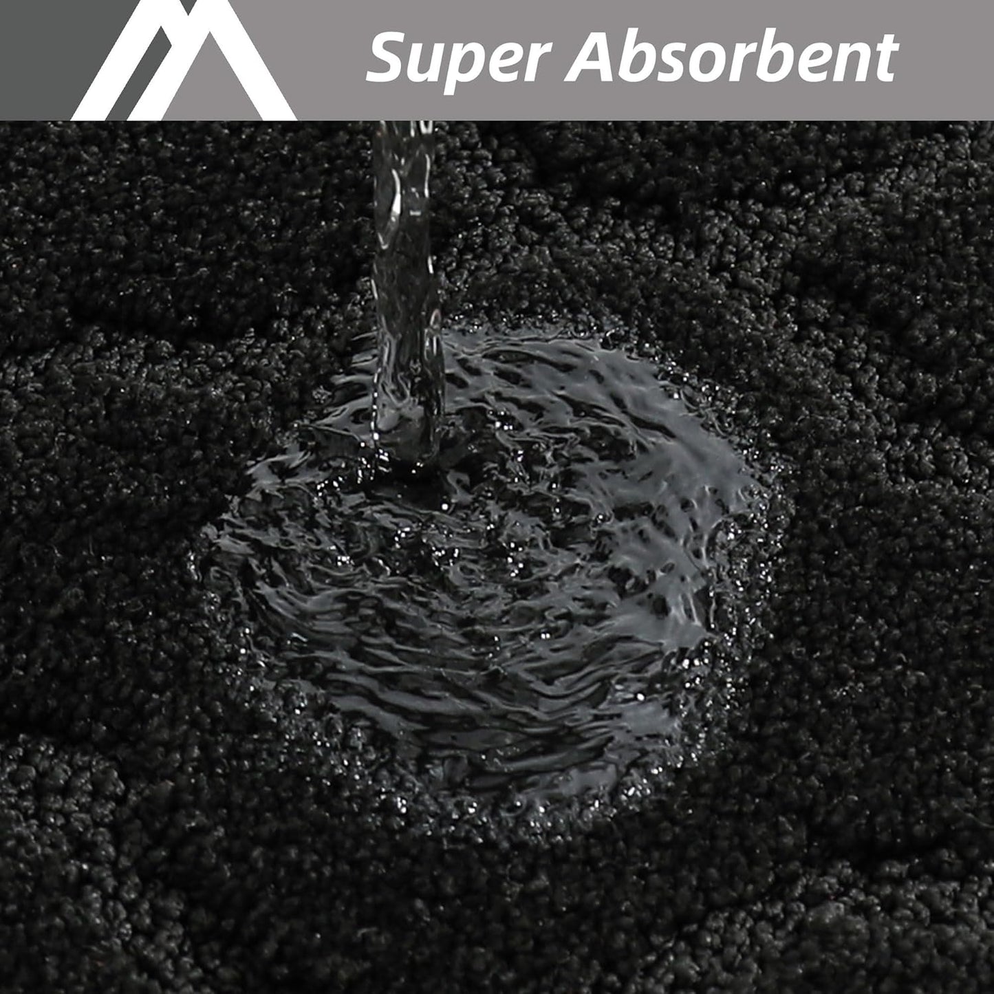 COSY HOMEER Kitchen Rugs Washable Non Slip Kitchen Mats for Floor Absorbent Kitchen Carpet 20" x 32" Soft Rugs for Kitchen,Sink Mat,Entrance,Area Rugs,Black