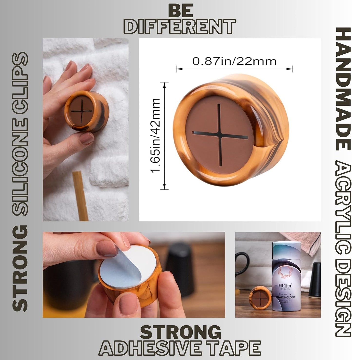 HEFA Towel Holder, Towel Hooks, Dish Towel Holder, Kitchen Organization, Bathroom Accesories, Kitchen Towel Hook, Kitchen Towel Holder, Christmas Gift, Kitchen Gadgets 4 Pack