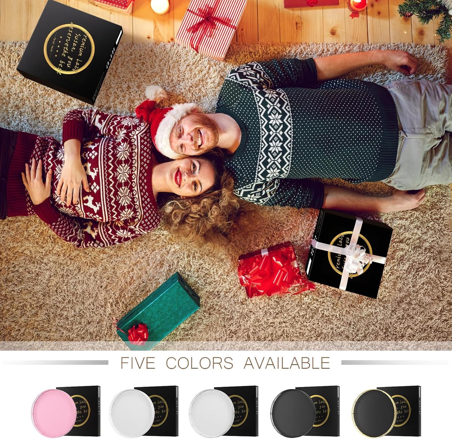 12" Oak Wood Bathroom Tray for Counter, Vanity Tray for Perfume Lotion Candle Makeup Jewelry Sink Soap Holder Turntable Dresser Organizer Countertop Coffee Table Decor Organization and Storage Pink