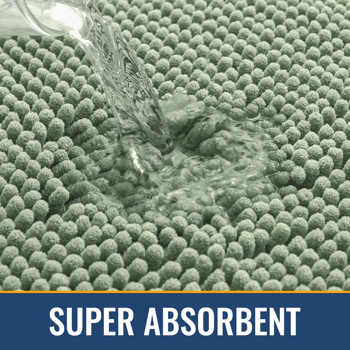 Arotive Bathroom Rugs 30x20, Extra Soft Absorbent Shaggy Chenille Bath Rugs, Machine Washable Rubber Backing Non-Slip Bath Mats for Bathroom Floor Tub and Shower, Home Decor Accessories, Sage Green