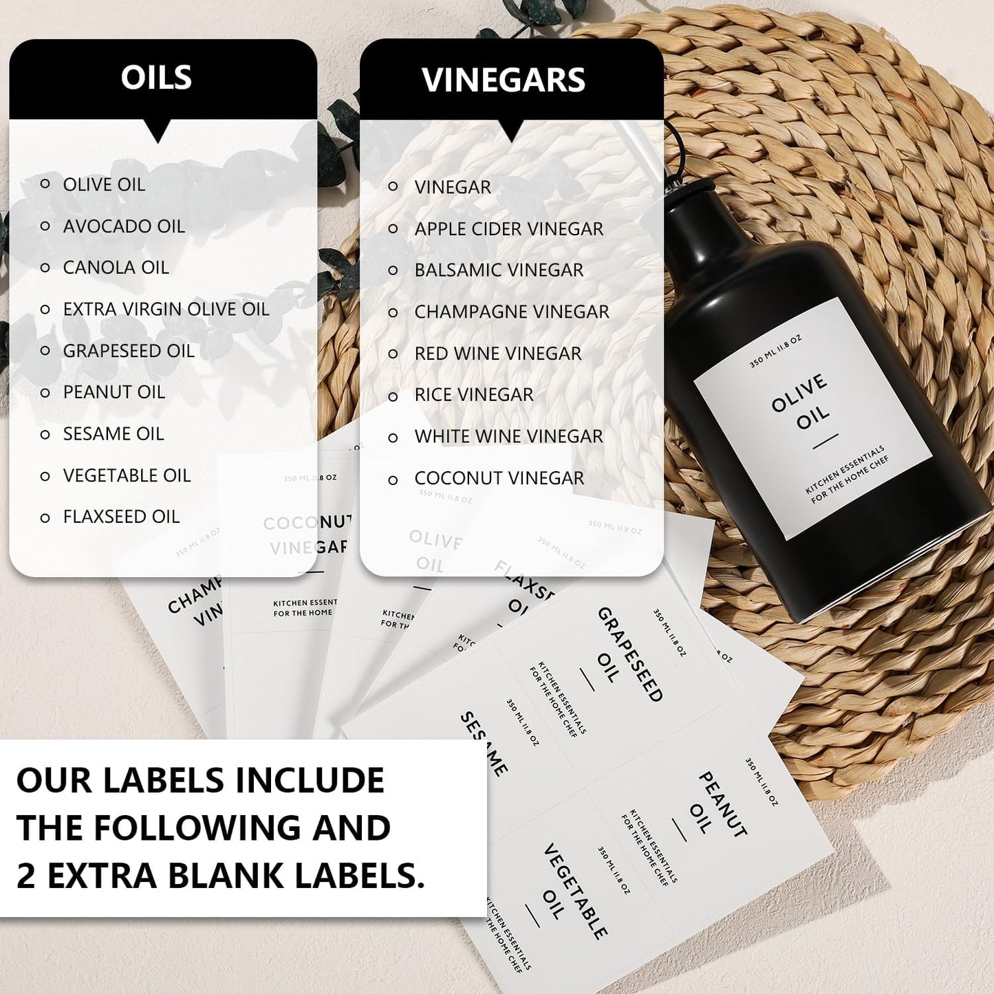 HOMCDALY Ceramic Olive Oil Dispenser Bottle, 16oz Oil Dispenser Bottle for Kitchen, Oil Container, Kitchen Oil Dispenser（Black）