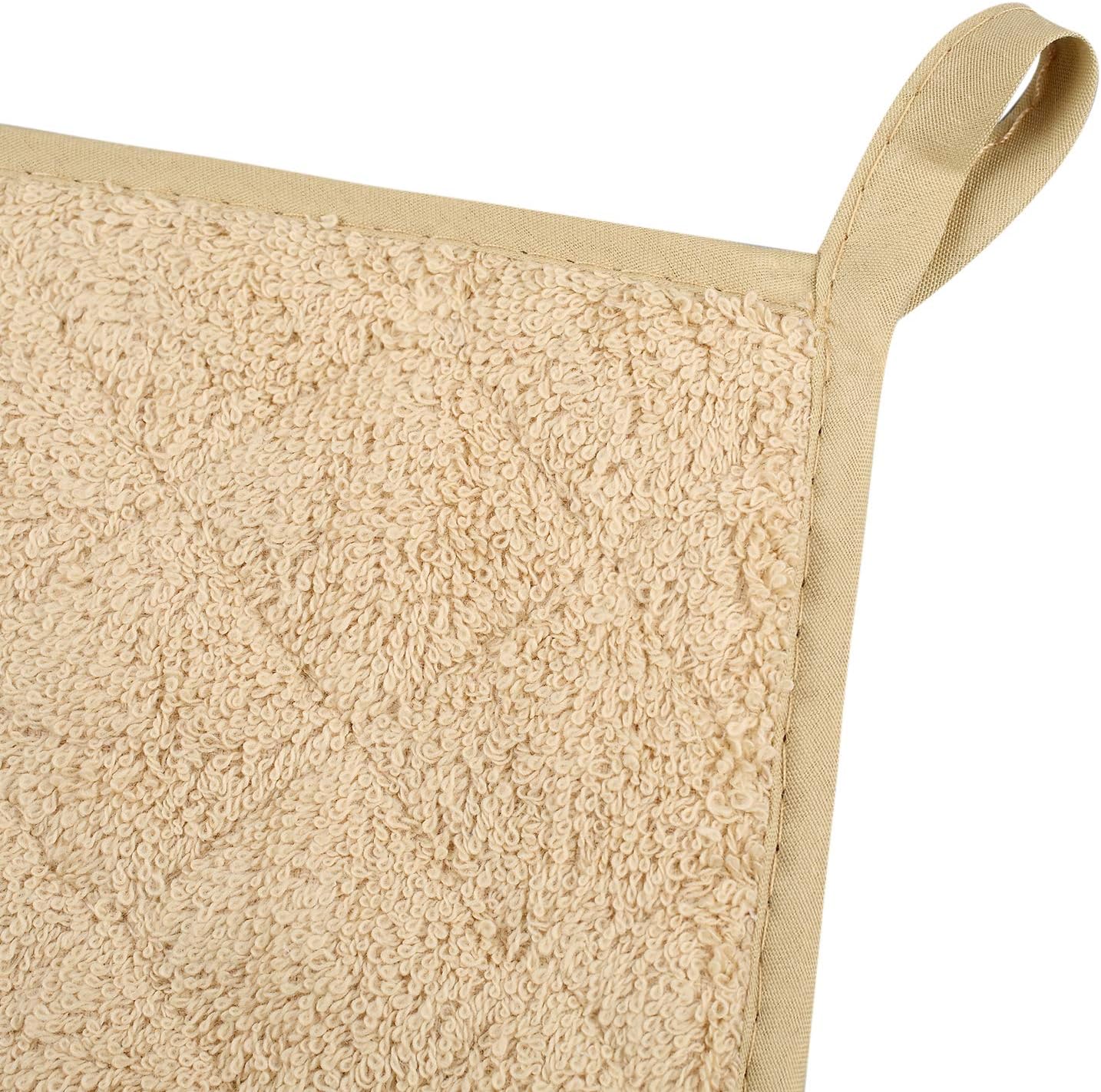 100% Cotton Kitchen Everyday Basic Terry Pot Holder Heat Resistant Coaster Potholder for Cooking and Baking Set of 5 Light Brown