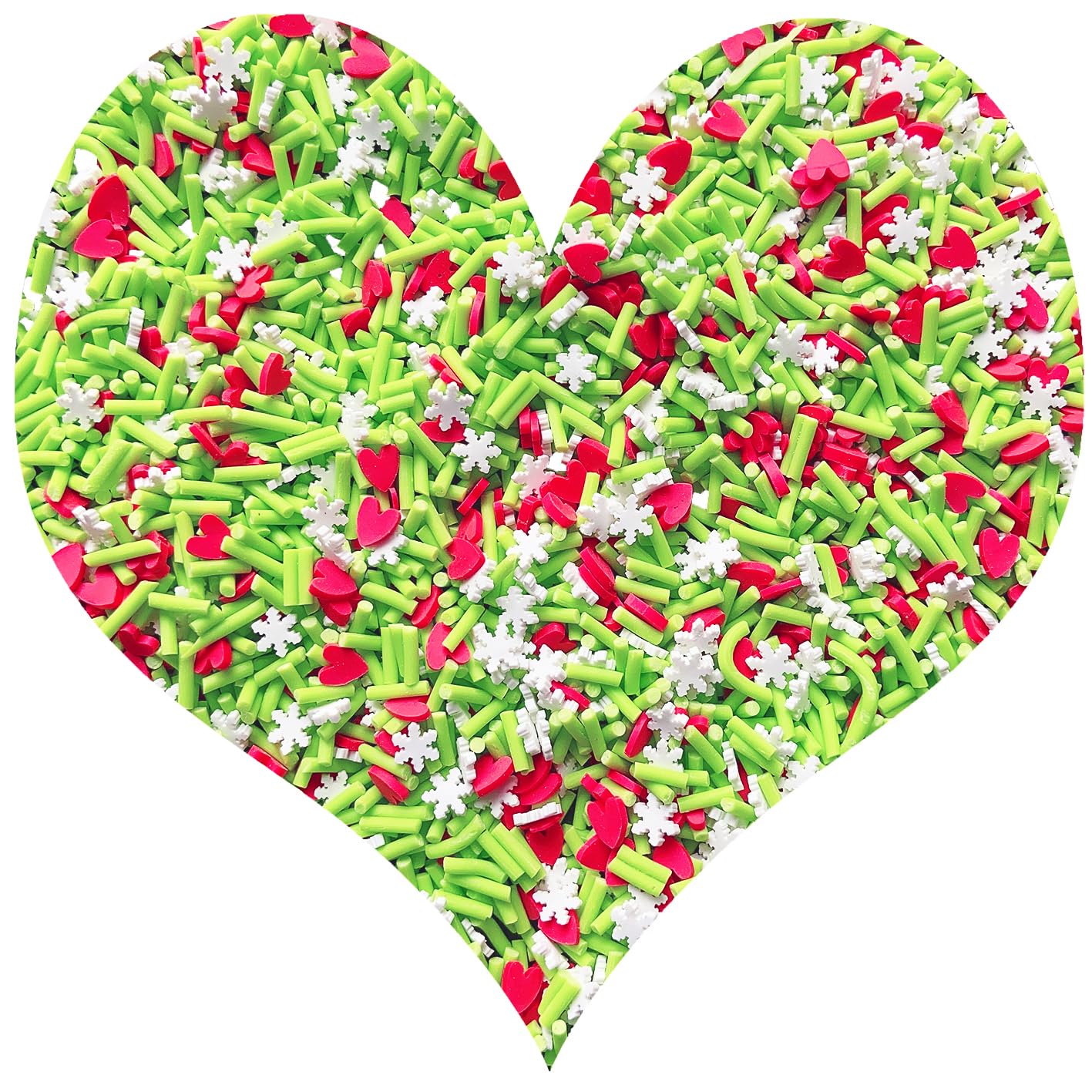 EHOPE Fake Sprinkles Resin Sprinkles Fake Candy Sprinkles Clay Sprinkles Polymer Sprinkles Polymer Clay Slices for Nail Art DIY Crafts Cake Phone Case(40G-Green Sugar granules+ Heart-18)