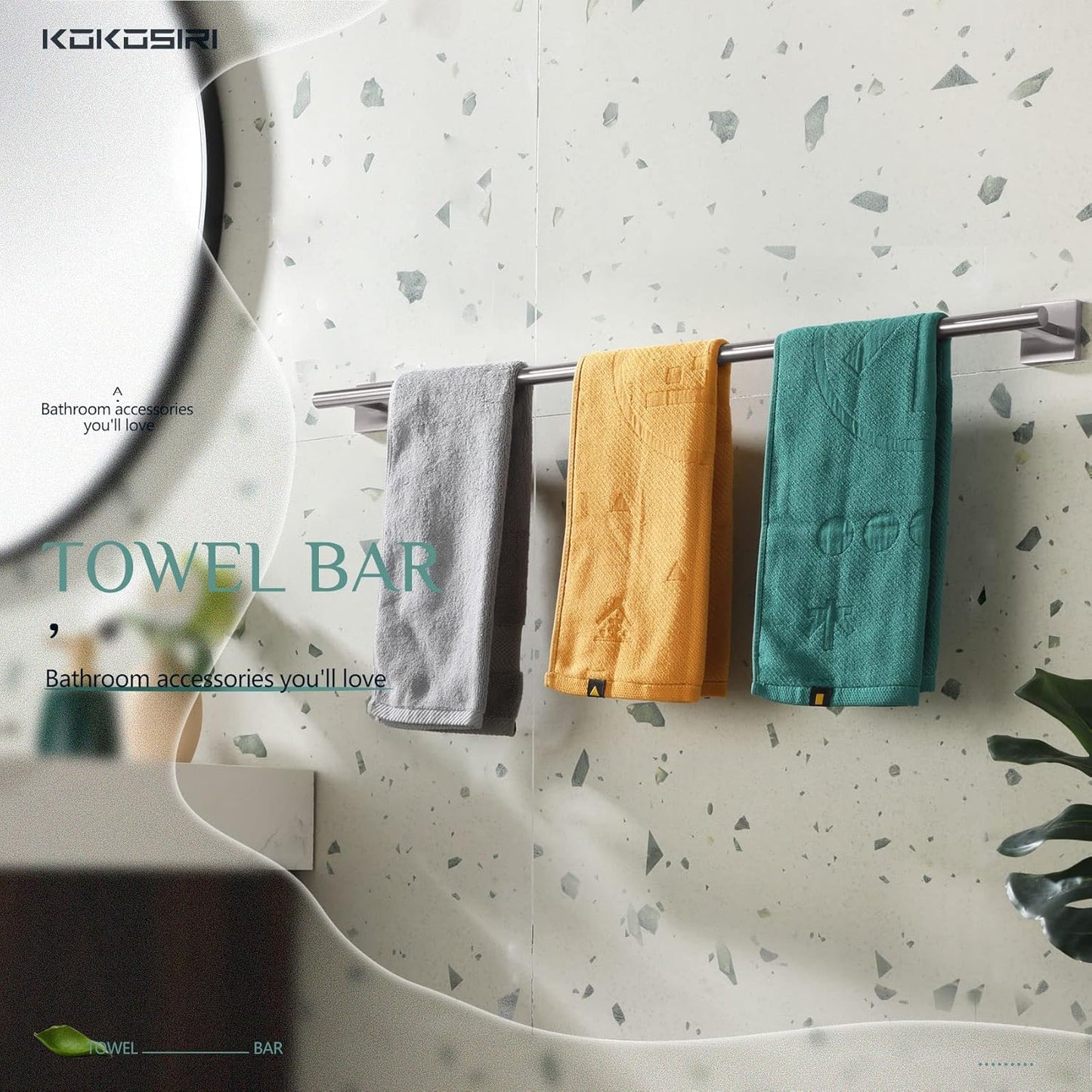 KOKOSIRI Towel Holder Bathroom Accessory Towel Bar for Bath Kitchen Necklace Holder 32 Inch Brushed Nickel Stainless Steel B4005BR-L32