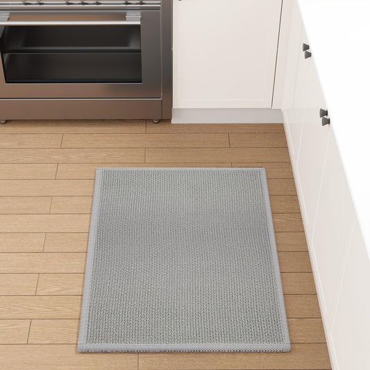 Kitchen Mat 1 PCS, Cushioned Non Slip Rugs for Kitchen Floor, Absorbent Runner Comfort Standing Mats Washable for Kitchen, Office, Home (Grey, 24"x36")