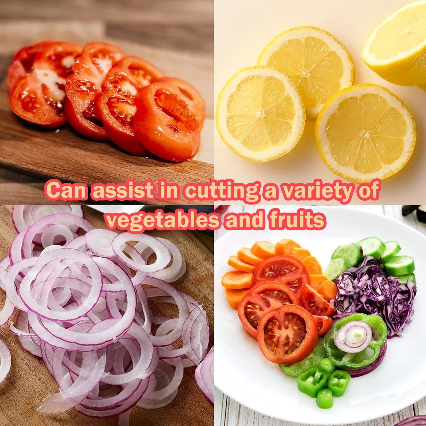 Hendiy Onion Slicer Holder, Large Onion Holder for Slicing Stainless Steel Tomato Cutter Vegetable Slicer Cutter Holder for Potato and Avocados, Eggs, Assistant Tool for Slicing Lemon