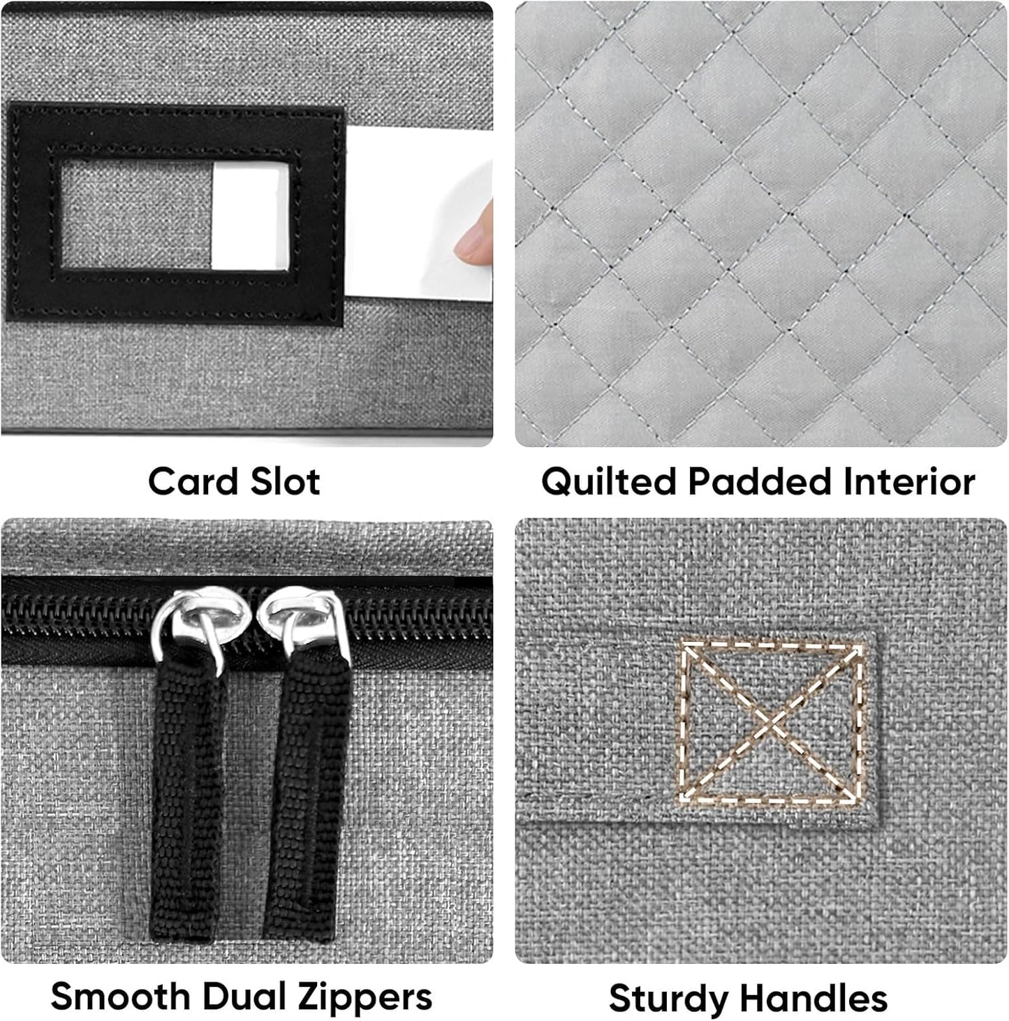 BALEINE China Storage Containers, Sturdy Quilted Wine Glass Storage, Plate Organizer with Carry Handles, Moving Boxes for Dishes, Cups, Mugs and Stemware (Plate, Hard Shell Grey)