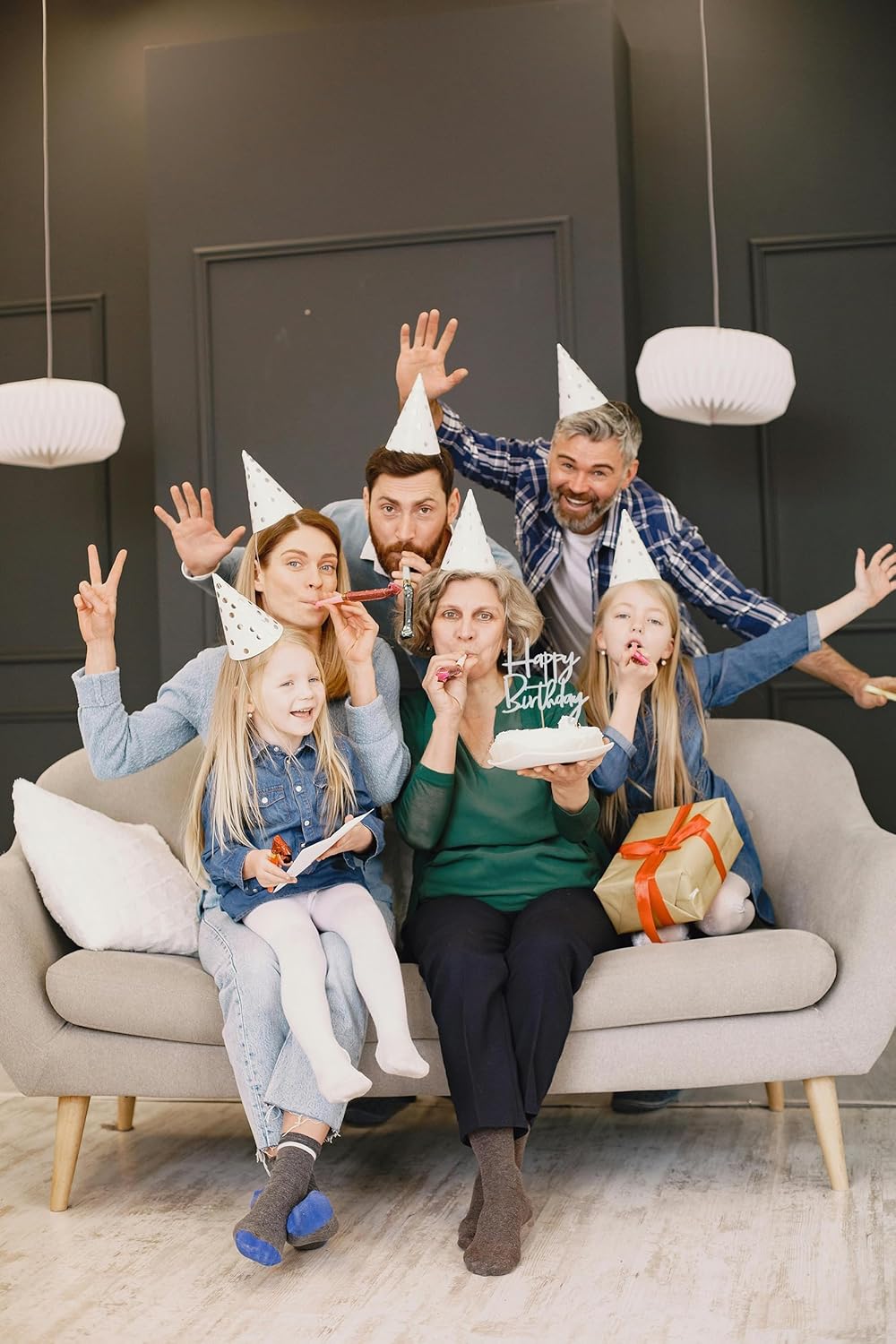 Happy Birthday Cake Topper - Glitter Silver Birthday Cake Top Decorations (Silver)