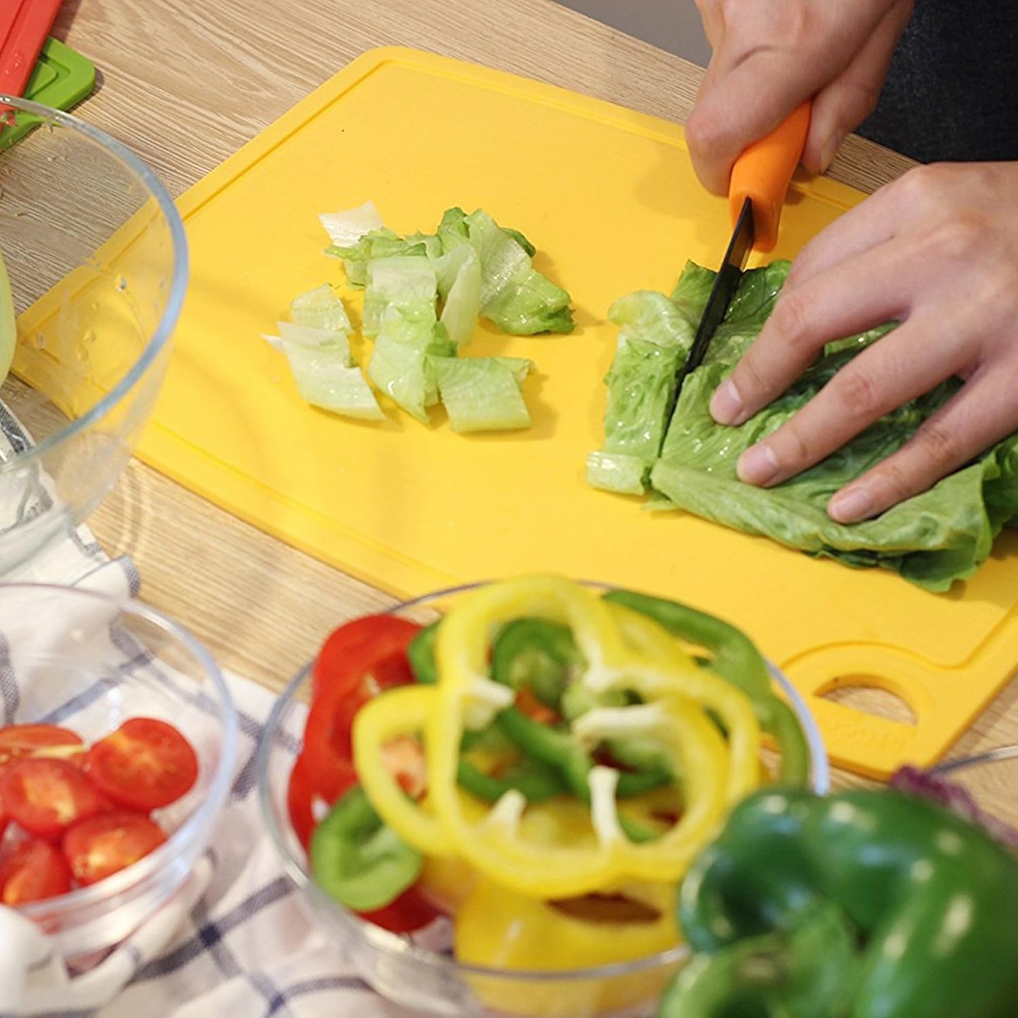 Extra Large Thick Silicone Cutting Boards for Kitchen 14.6'' x 10.43'' Flexible Cutting Chopping Boards/Mats Non-slip Deep Drip Juice Groove, Dishwasher Safe-Yellow