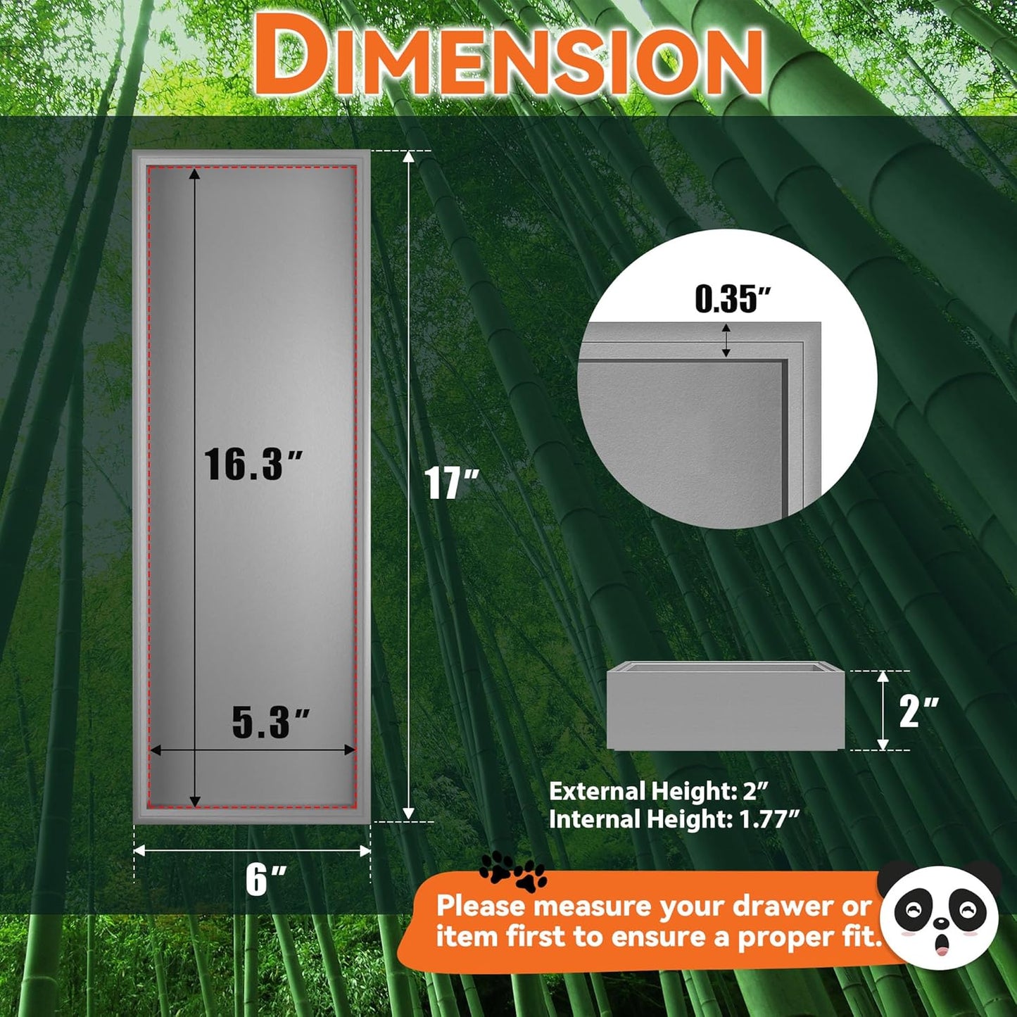 Bamboo Drawer Organizer, Extra Large Silverware Organizer for Kitchen Drawer, Stackable Utensil Organizer, 2 Pcs Toilet Tank Topper Tray, Wooden Toilet Paper Basket (Silver, 17 X 6 X 2 Inch)