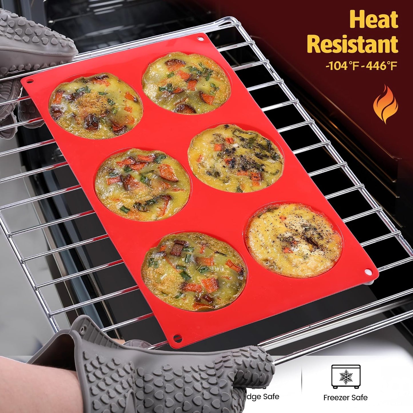 Silicone Egg Sandwich Molds, 3 Inch Muffin Top Pan Non Stick Mold for Breakfast Sandwiches, 2 Pack Whoopie Pie Pan, Circle Mold for Baking English Muffins, Egg Sandwich, Whoopie Pies