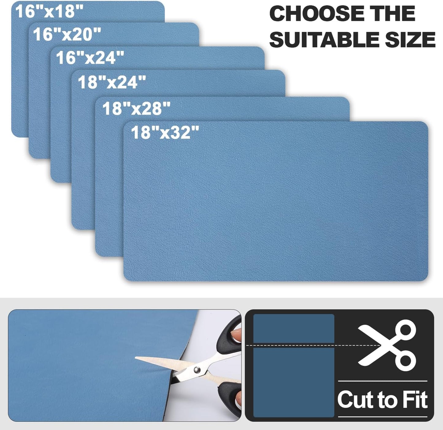 Dish Drying Mat for Kitchen Counter | Coffee Bar Mat for Countertops | Heat Resistant Drainer Mat with Non-slip Rubber Backed | Hide Stain Kitchen Absorbent Draining Mat | Blue 16"x24"