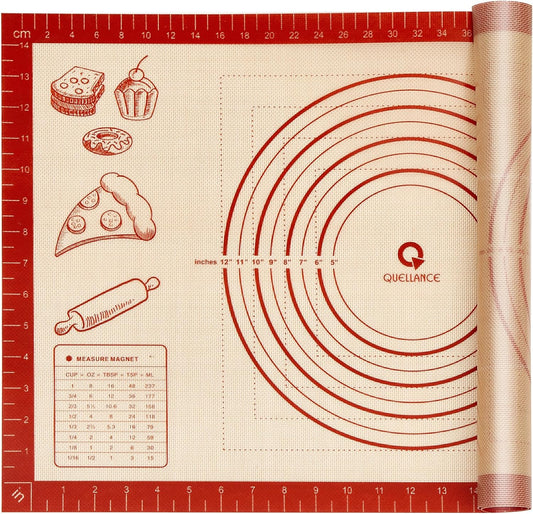 Silicone Baking Pastry Dough Mat - 26x16Inch Extra Large Cookie Bread Rolling Mats Sheet, Nonstick Kitchen Counter Kneading Board, Thick Reusable Pie Cookies Pizza Fondant Making Matt with Measurement