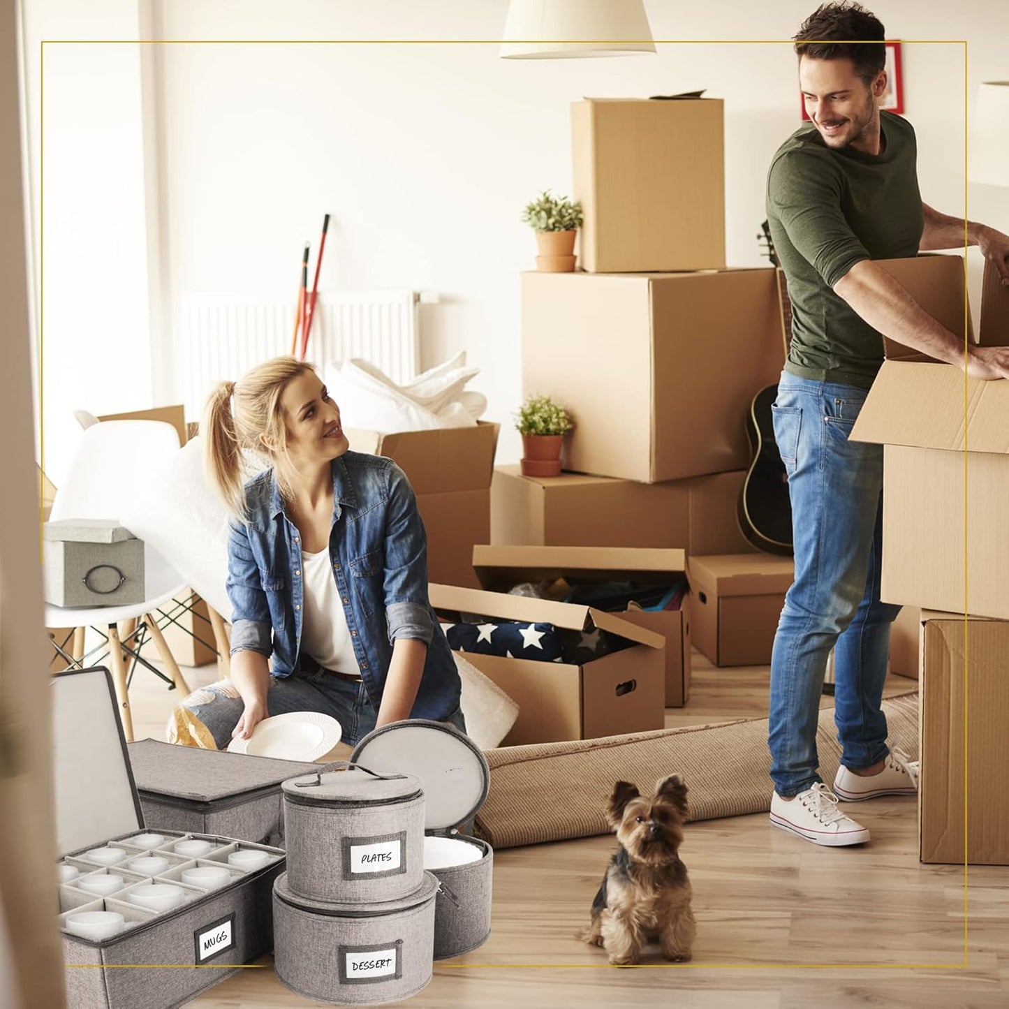 HOMELUX THEORY 6pcs Hard Shell China Storage Containers, Mug Storage Box, Wine Glass Storage & Plate Storage Containers with Lid, Heavy Duty Dinnerware Storage for Packing Dinner Plates and Glassware