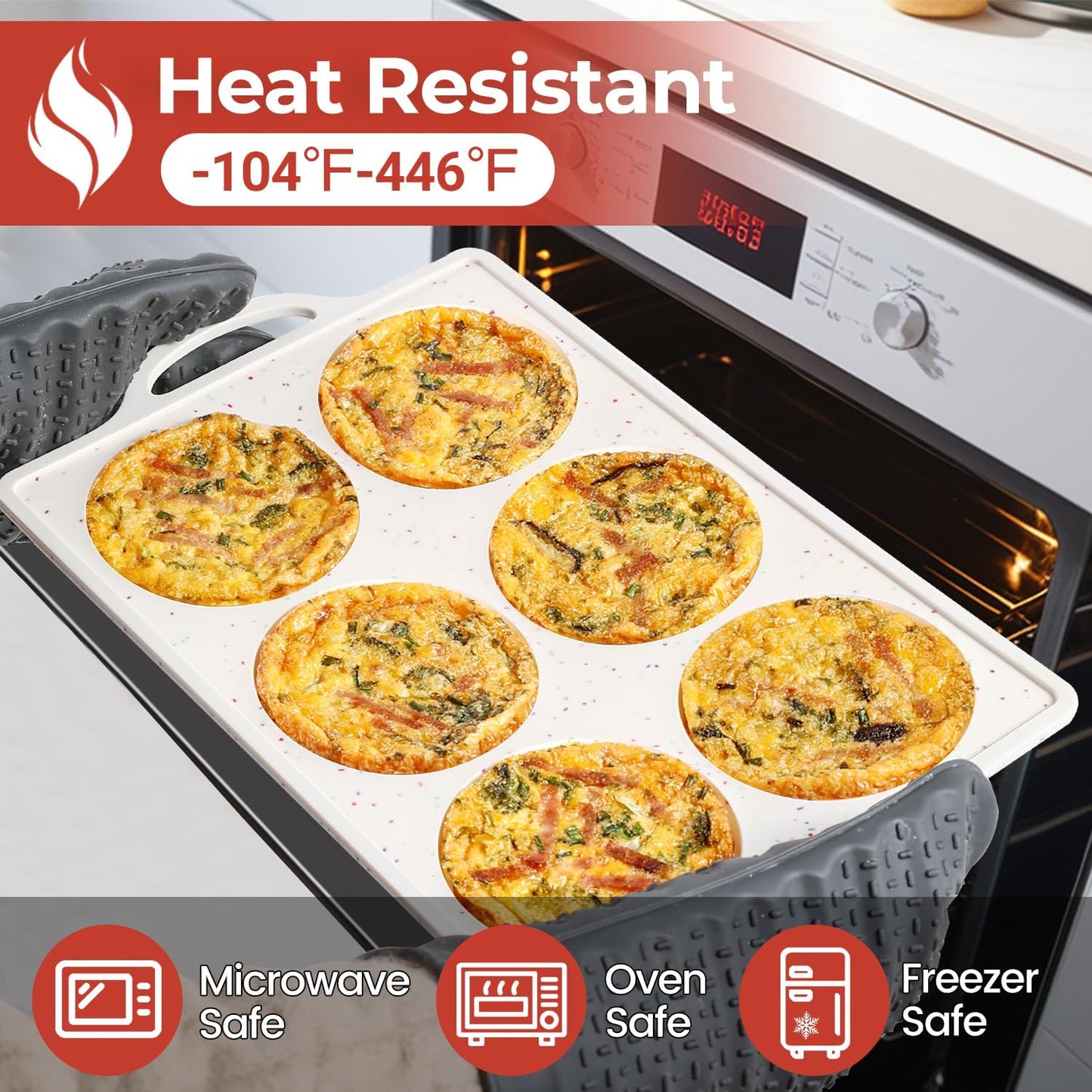 Muffin Top Pan Non Stick, 4 Inch Metal Frame Round Egg Baking Pan for Oven English Muffins, Whoopie Pies, Corn Bread, Egg Bites, Breakfast Sandwiches Tarts 4 Pack Confetti