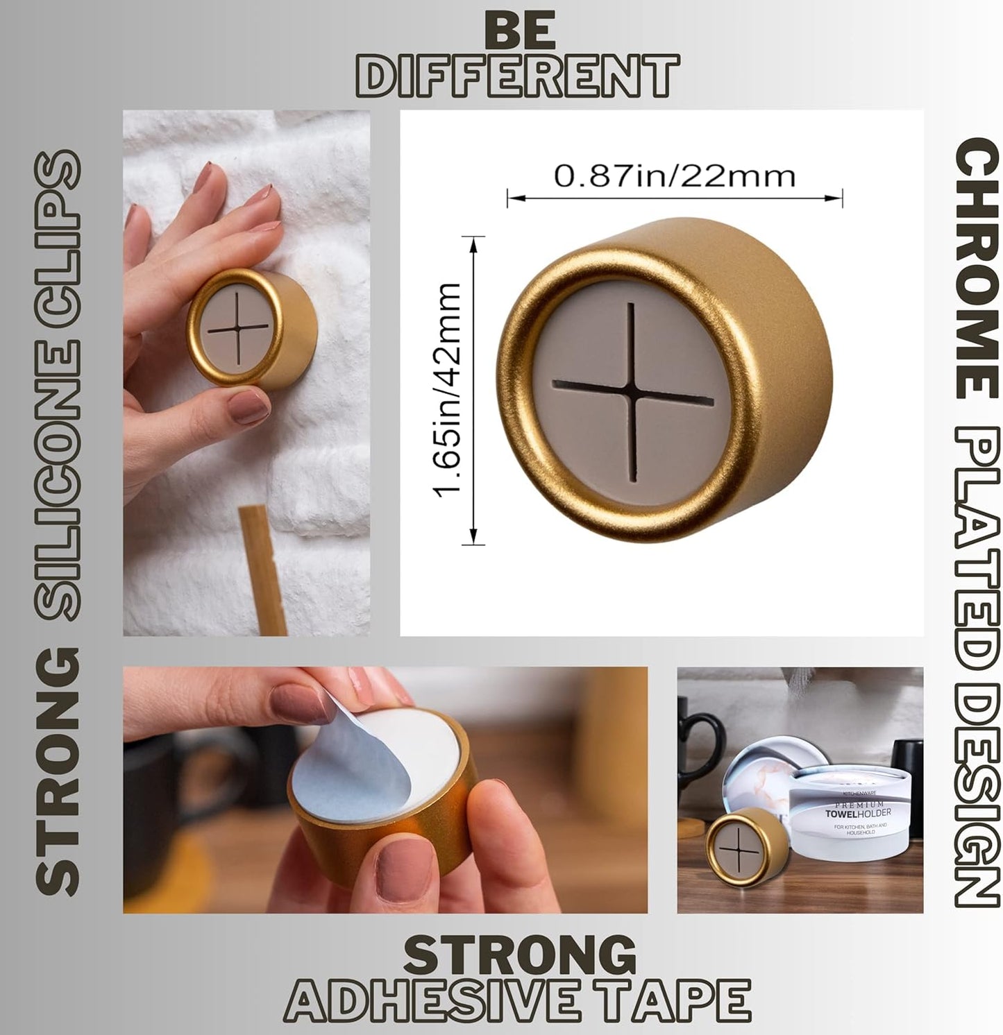 HEFA Eco-Friendly Towel Hooks - Dish, Hand & Kitchen Towel Holder, 8 Pack - Kitchen Organization Gadgets