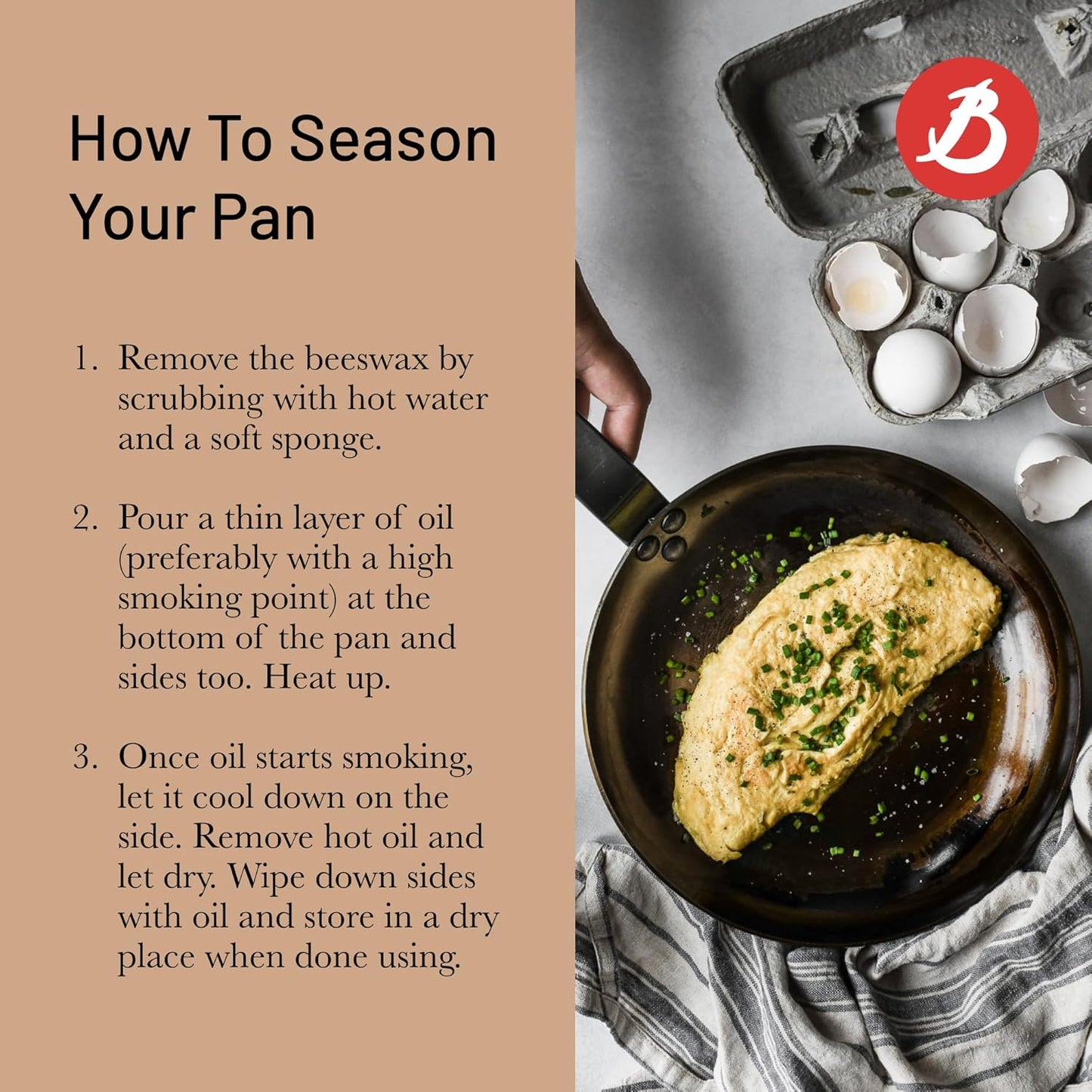 De Buyer Blue Carbon Steel Crepe & Tortilla Pan - 8” Diameter, 7.5” Cooking Surface - Ideal for Making & Reheating Crepes, Tortillas & Pancakes - PFAS, PFOA & PFOS Free - Made in France