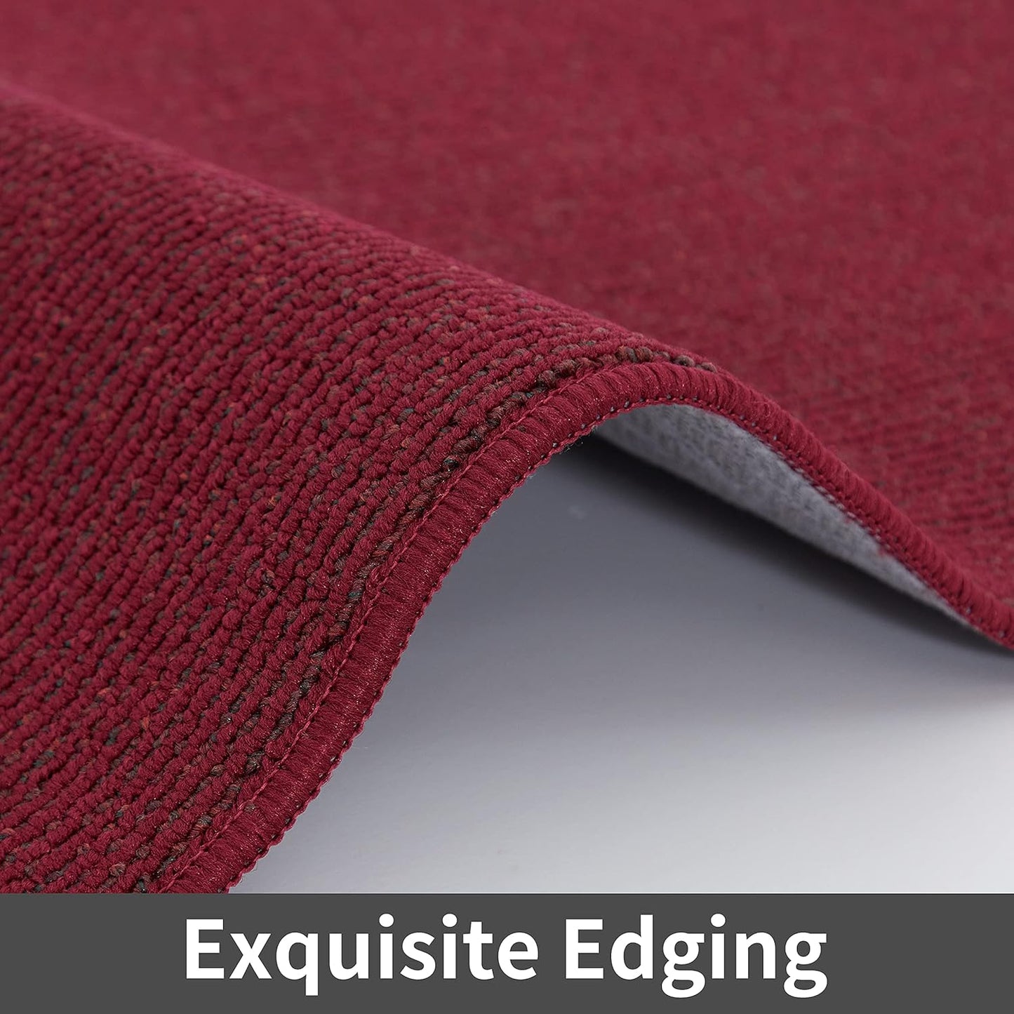 COSY HOMEER 24X60 Inch Kitchen Rug Mats Made of 100% Polypropylene Strip TPR Backing Soft Kitchen Mat Specialized in Anti Slippery and Machine Washable,for Kitchen, Floor Home,Office,Sink,Laundry,Red