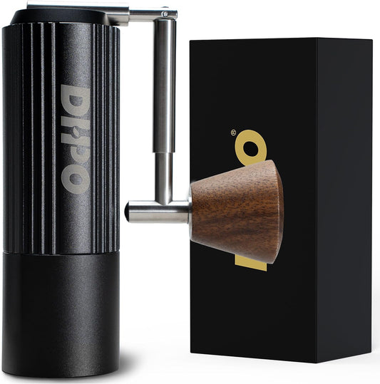 DHPO Sky-Two Manual Coffee Grinder With 7 Axis Stainless Steel Conical Burr Mill, 20g Portable Hand Coffee Grinder With Foldable Handle For Espresso, Drip, French Press, Camping, Travel, Home, Black