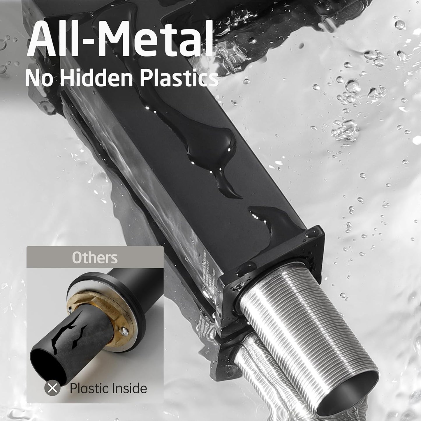 KES Black Bathroom Faucet Single Hole Bathroom Sink Faucet Single Handle Lavatory Vanity Sink Stainless Steel cUPC Certified Matte Black, L3156ALFF12-BK