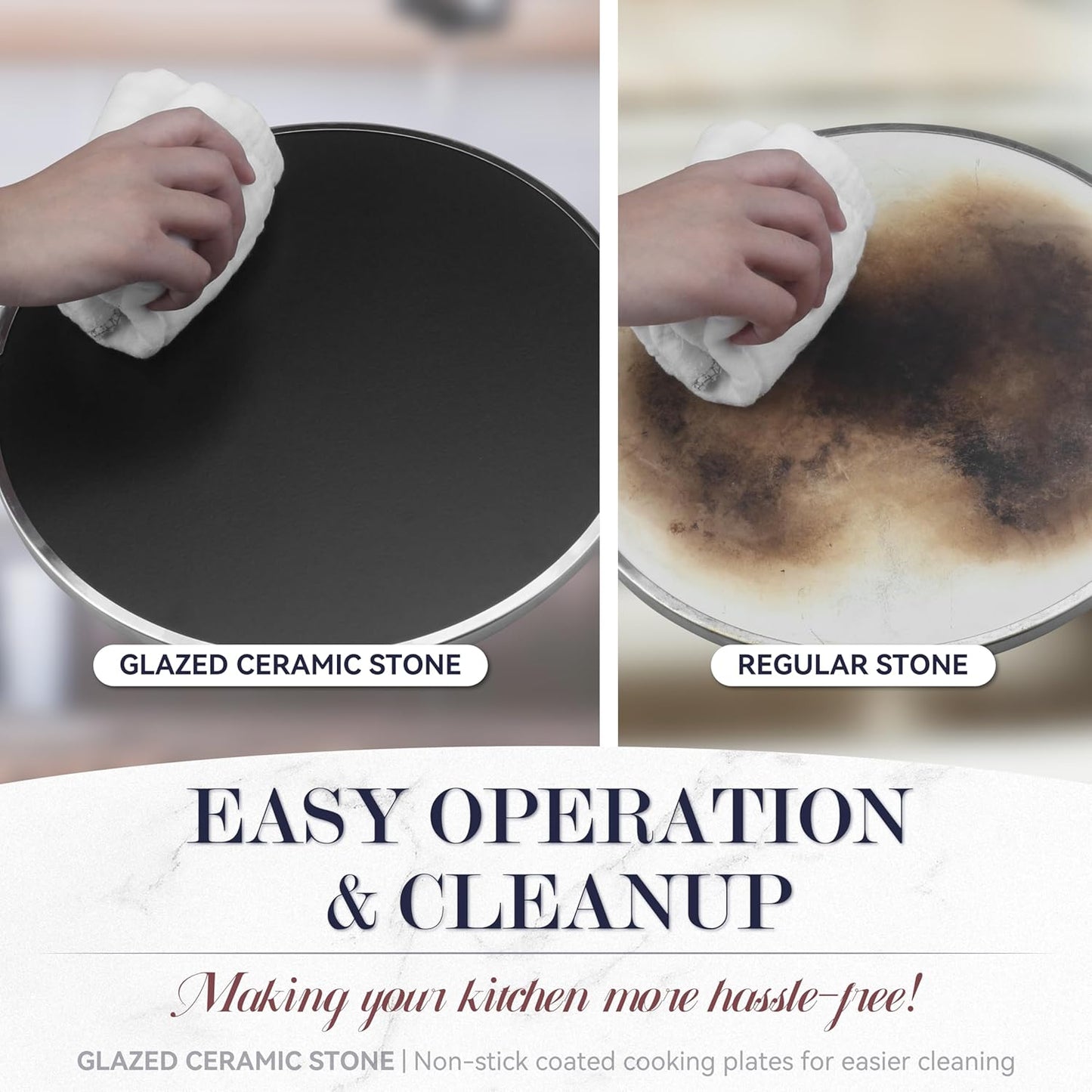 Baker's Friend Electric Pizza Oven Indoor Countertop, 12 Inch Maker Machine for Home, Cooker & Grill, Premium Glazed Ceramic Stone Oven, Pale Blue