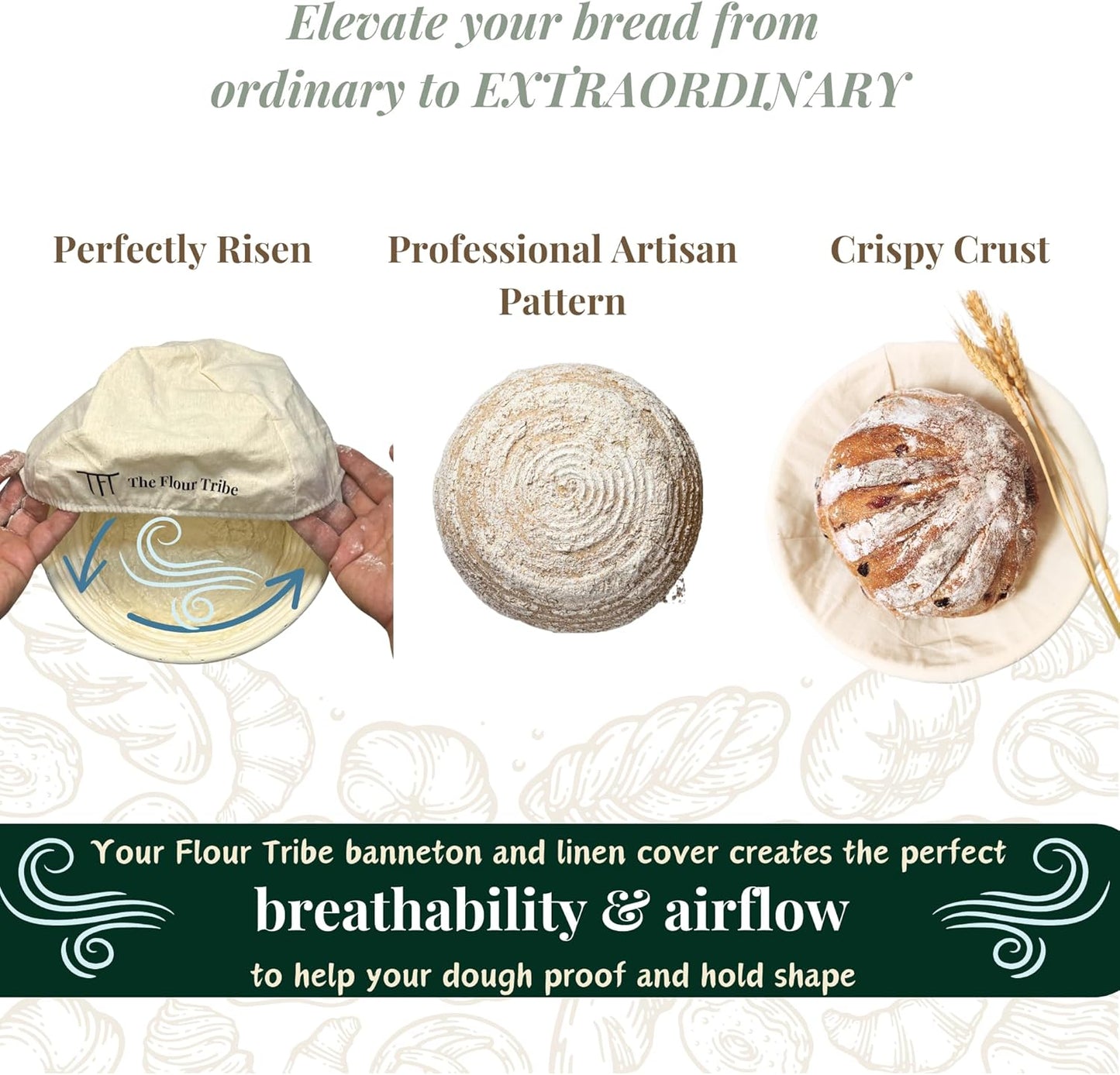 Banneton Bread Proofing Basket: Banneton Basket Set of 2, 9 inch Sourdough Proofing Basket Round Proofing Bowls Handmade Rattan baskets w Linen liners for Dough Proofing, Sourdough Bread Making Kit