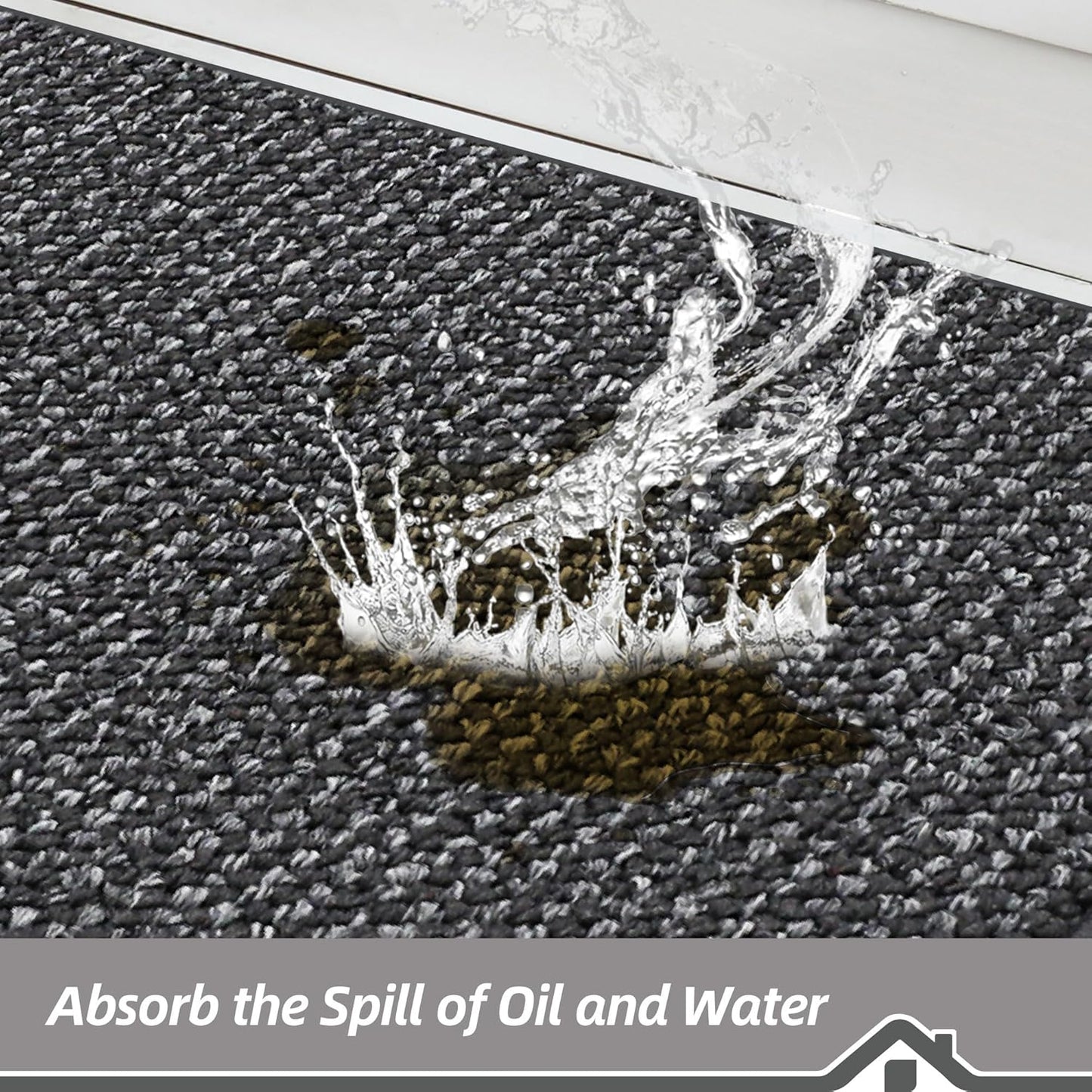 BEQHAUSE Kitchen Rugs 20"x32", Non-Slip Kitchen Mats for Floor, Super Absorbent and Stain Resistant Kitchen Rugs, Machine Washable Rugs for Kitchen, Hallway, Laundry & Sink, Charcoal